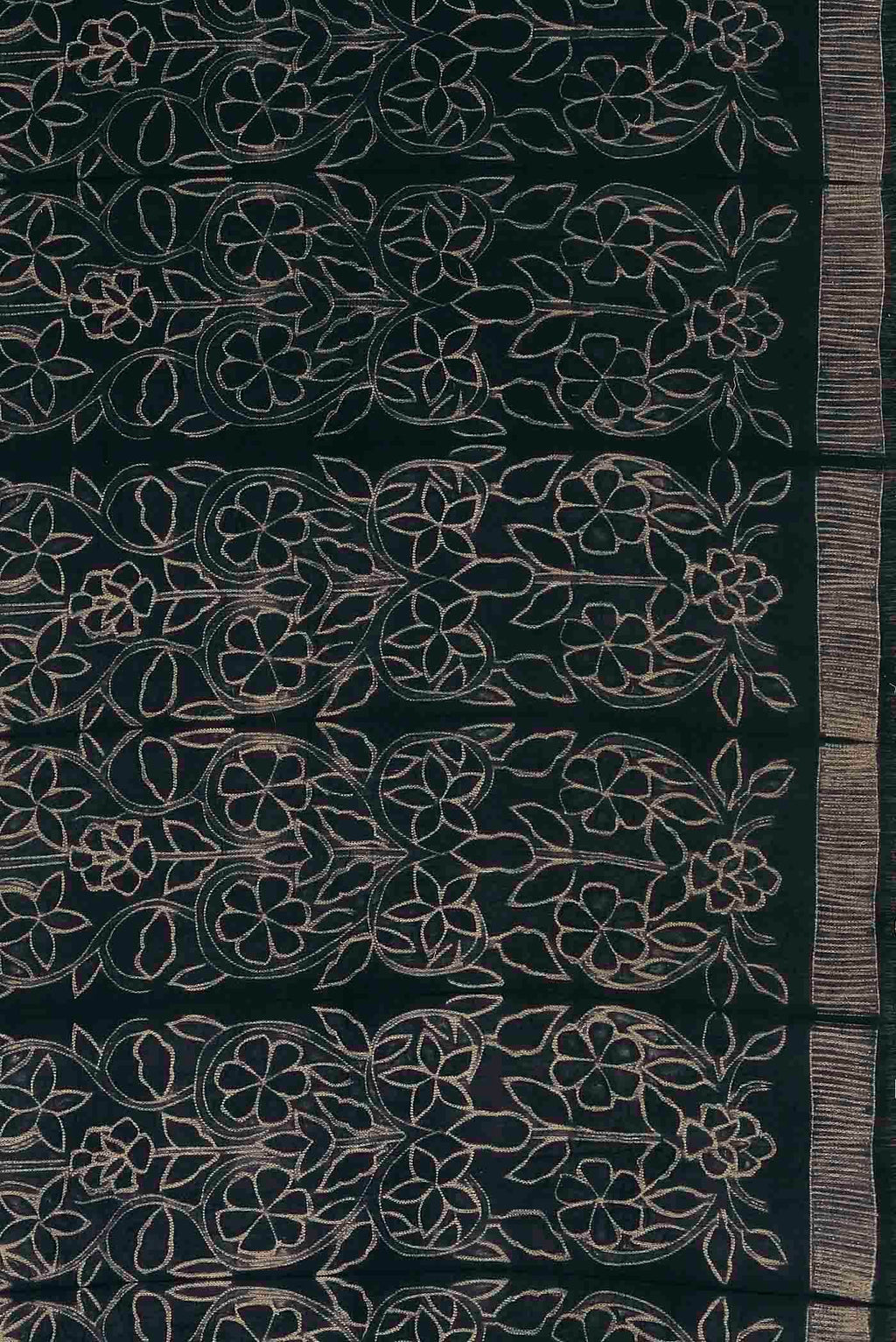 Black Tussar Silk Saree