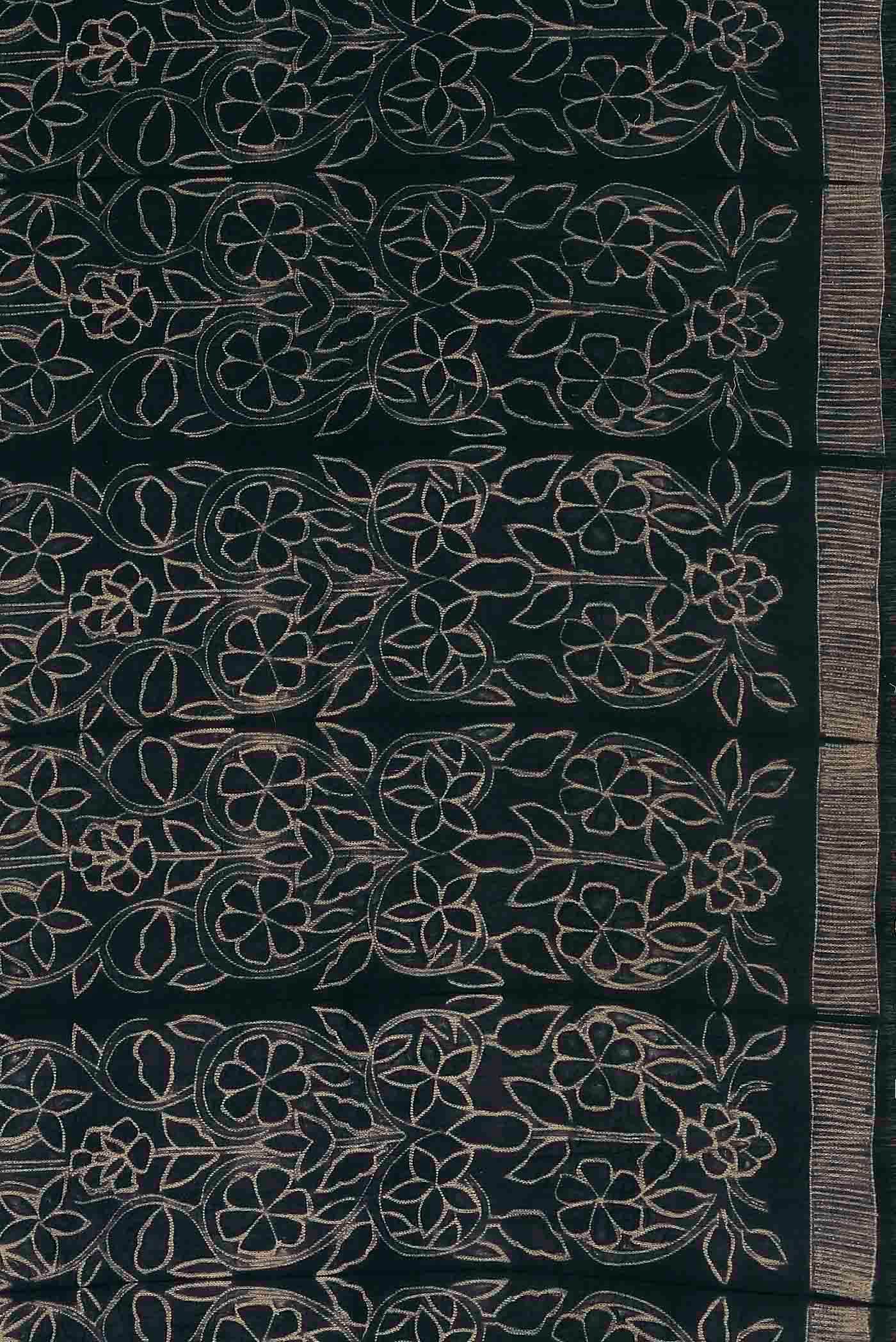 Black Tussar Silk Saree