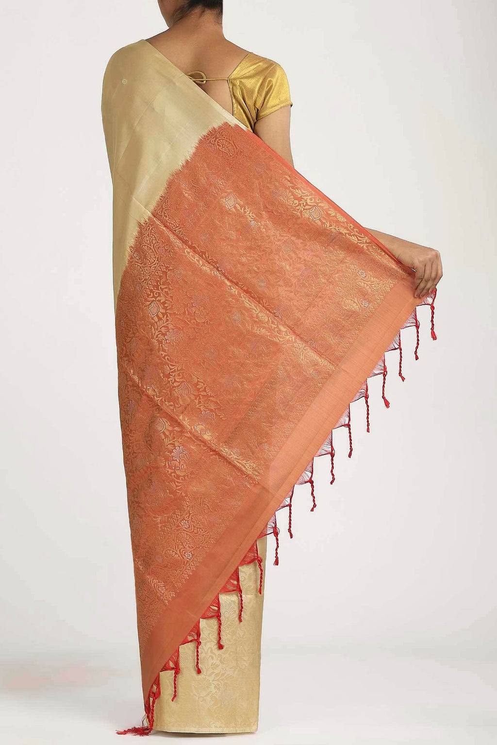 Beige Soft Silk Saree