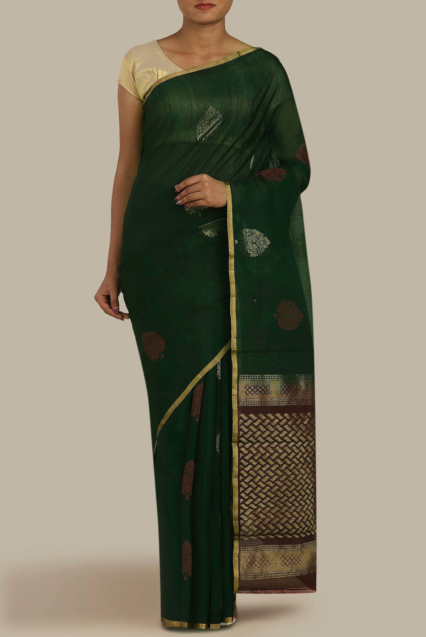 Green Silk Cotton Saree