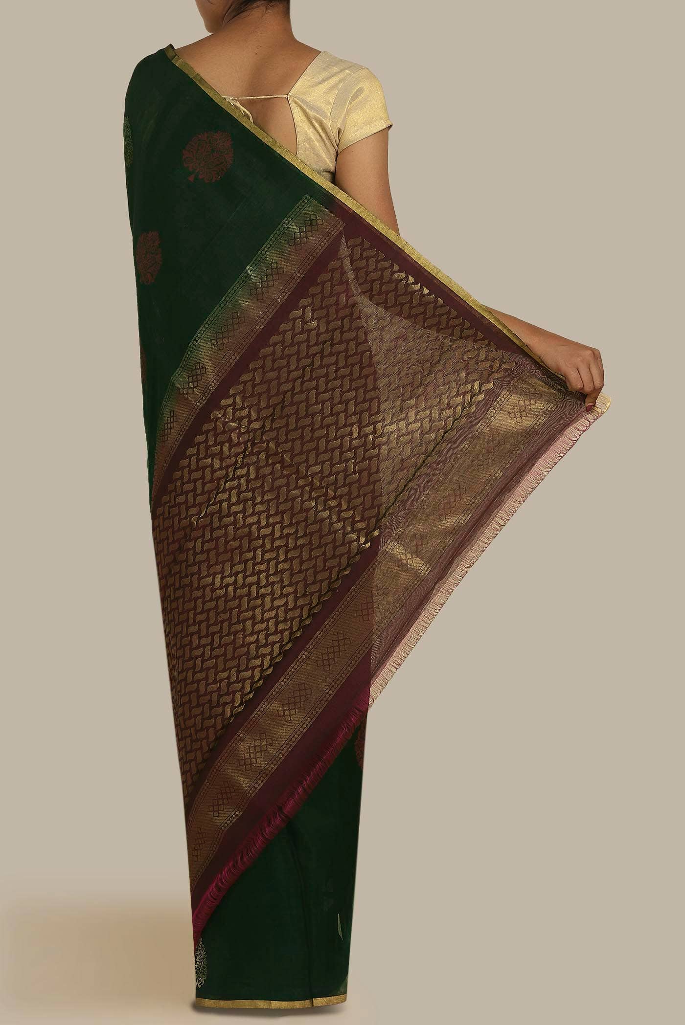 Green Silk Cotton Saree
