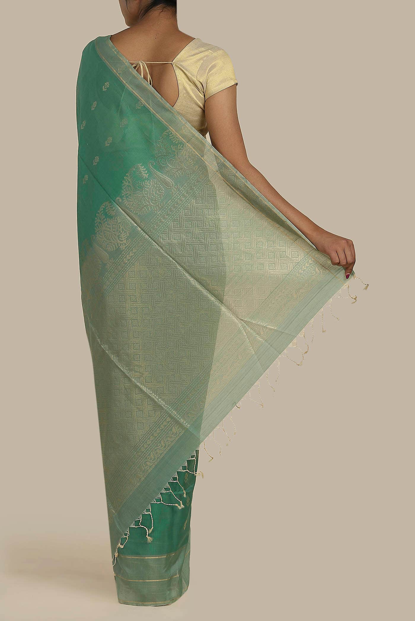 Green Silk Cotton Saree