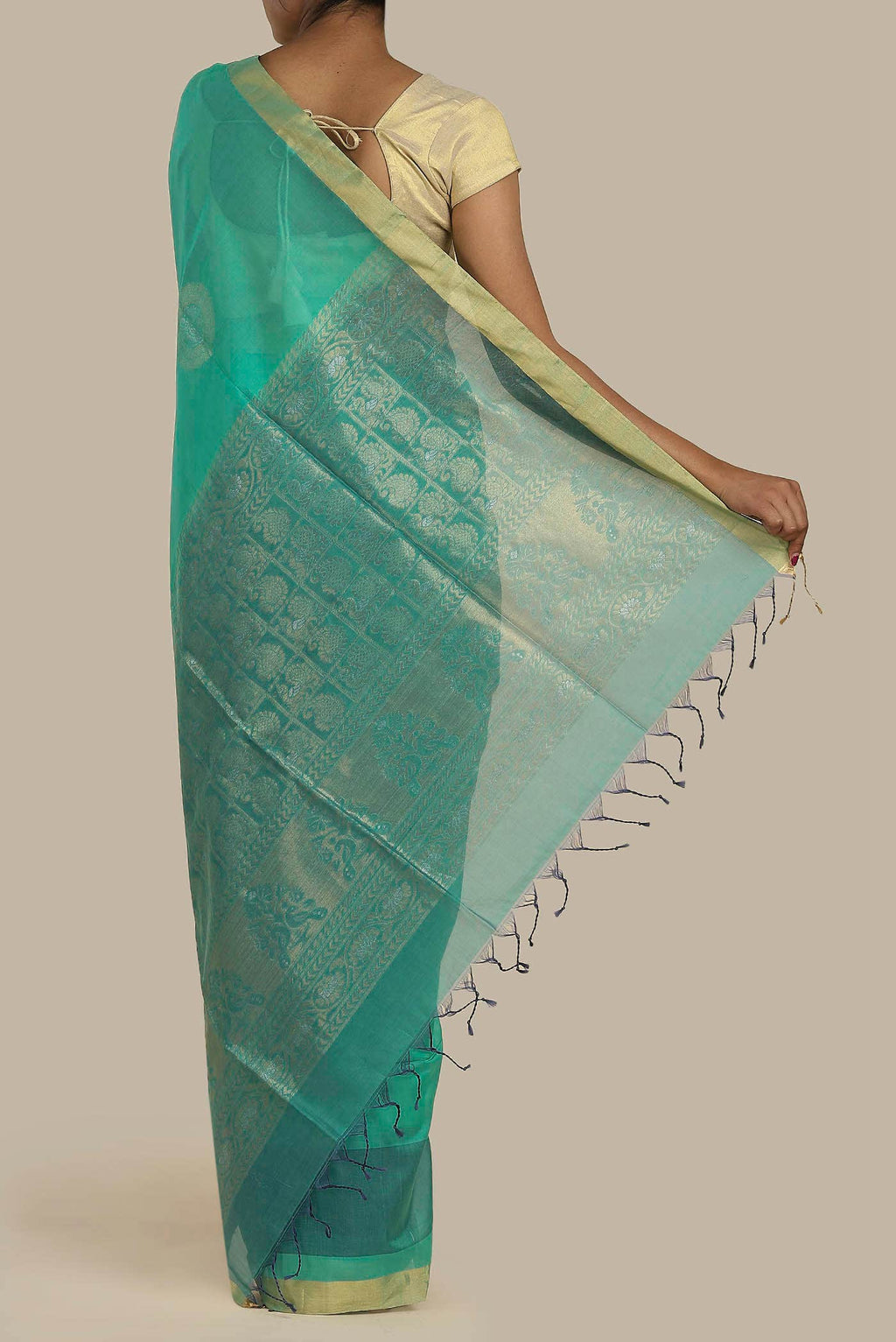 Green Silk Cotton Saree