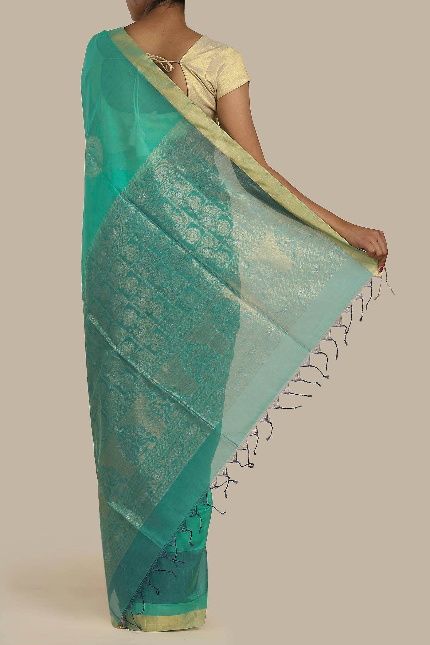 Green Silk Cotton Saree