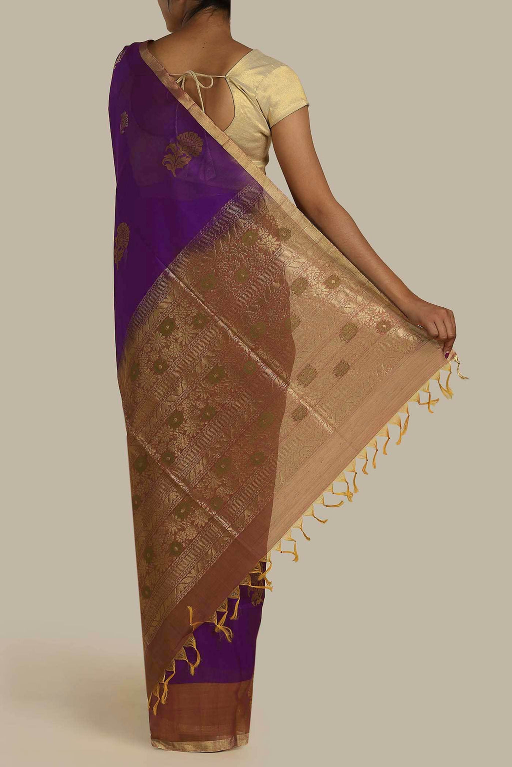 Purple Silk Cotton Saree