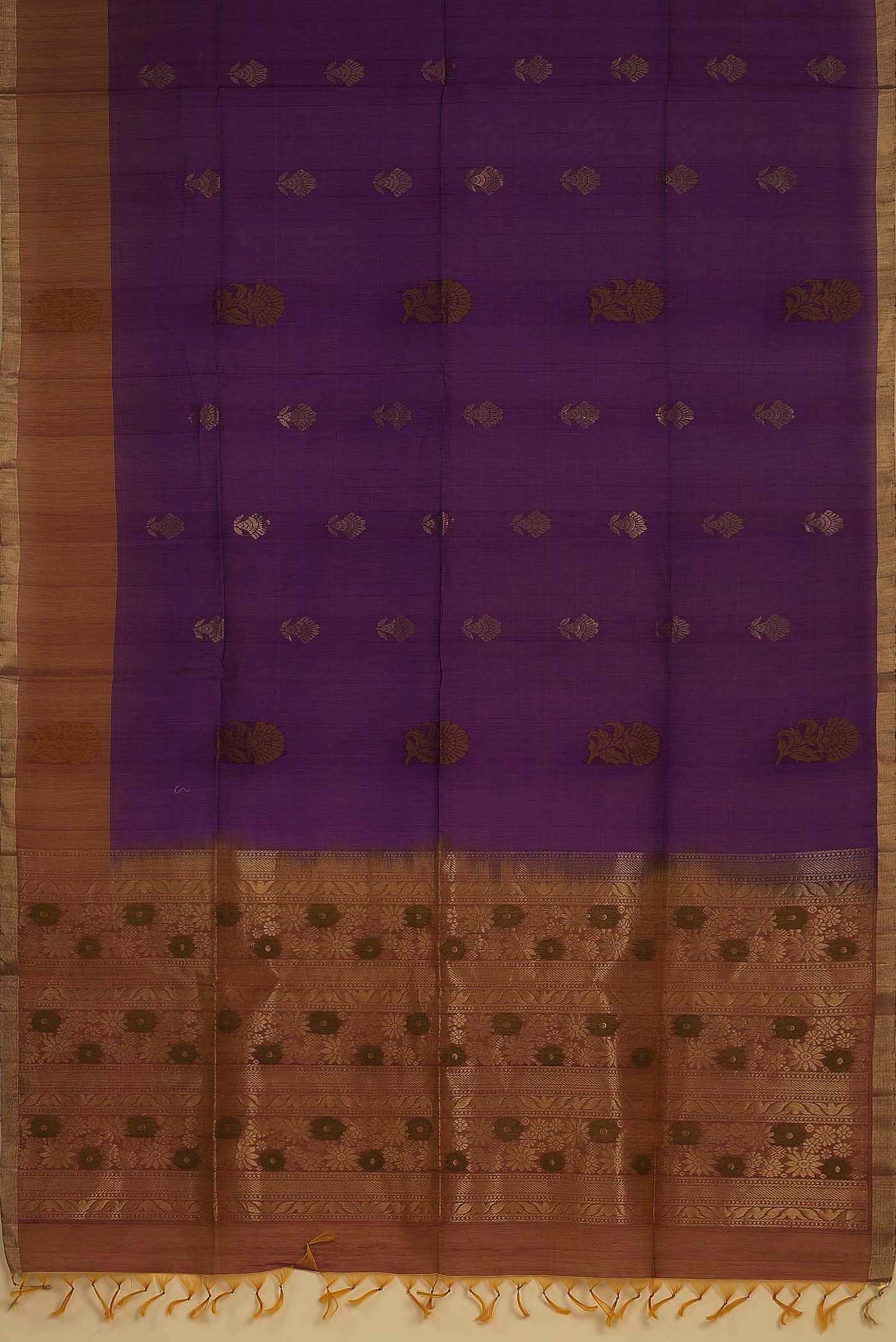 Purple Silk Cotton Saree