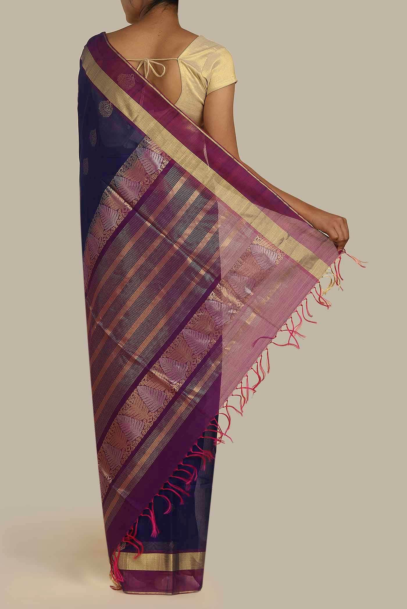 Blue Silk Cotton Saree