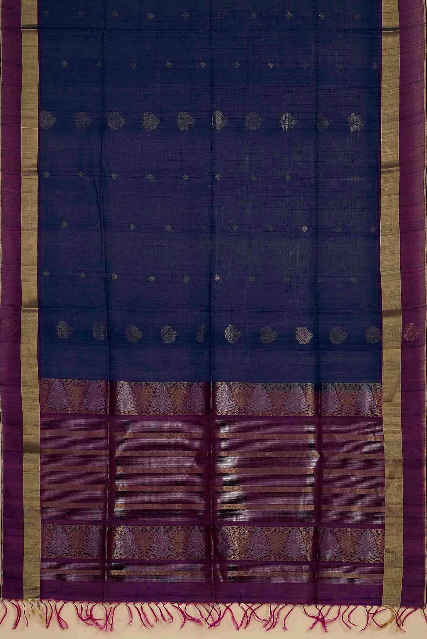 Blue Silk Cotton Saree