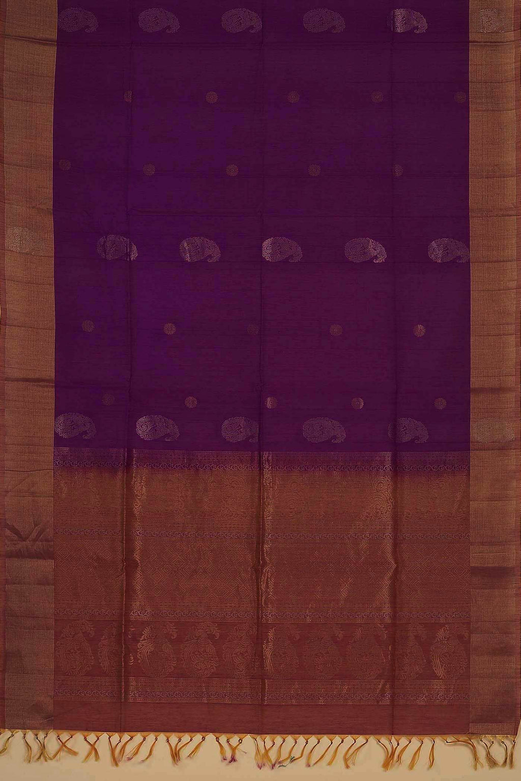 Purple Silk Cotton Saree