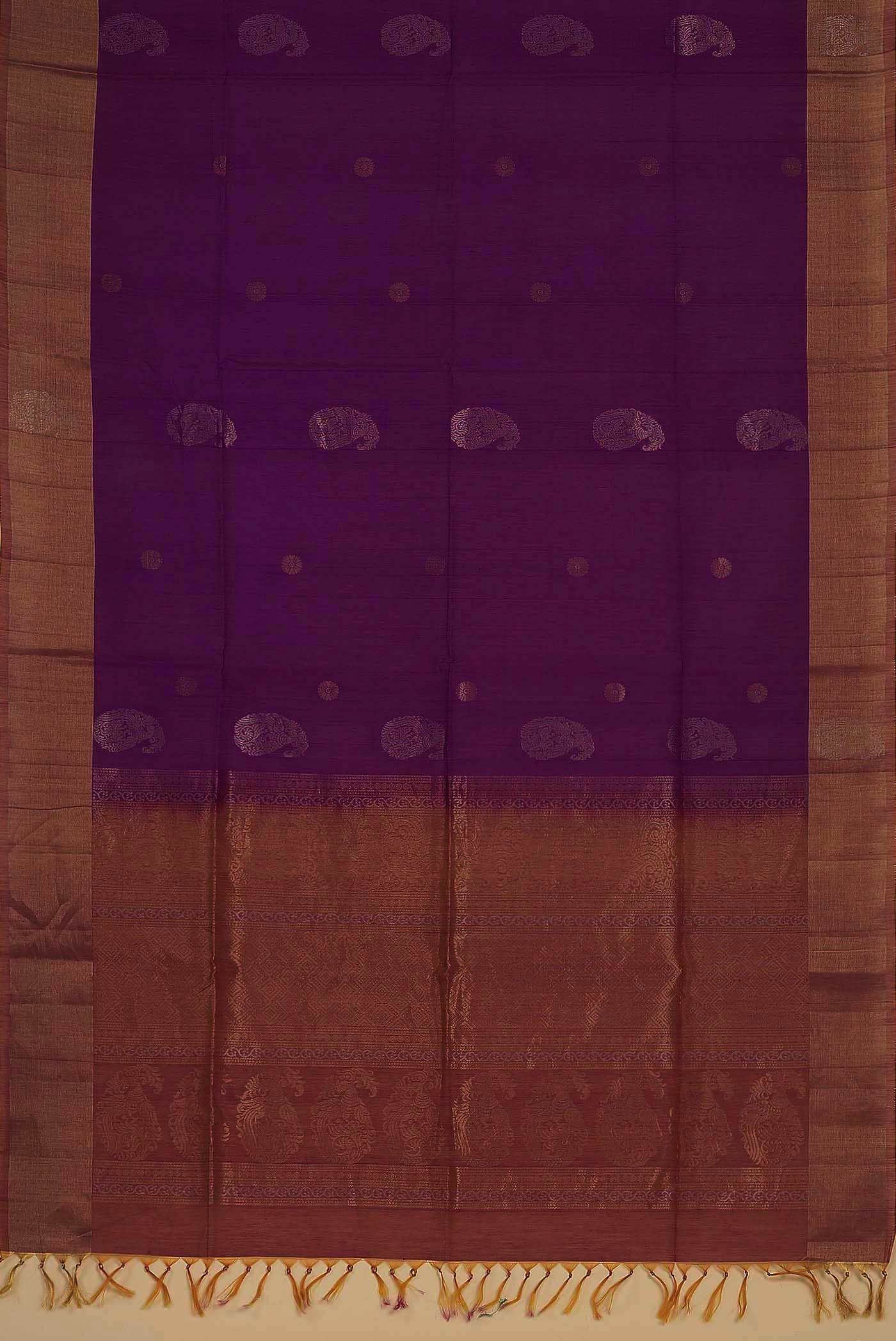 Purple Silk Cotton Saree