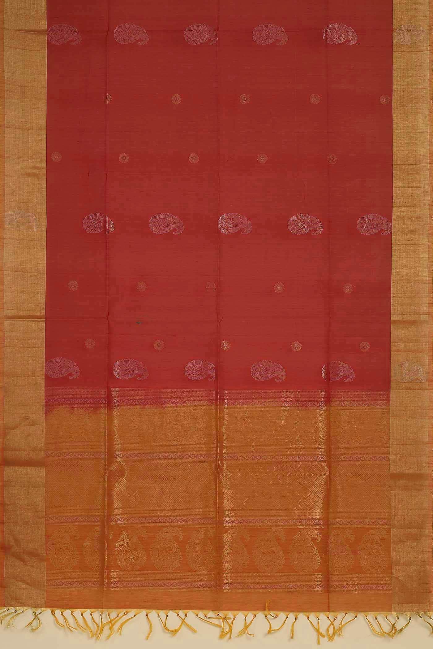 Red Silk Cotton Saree