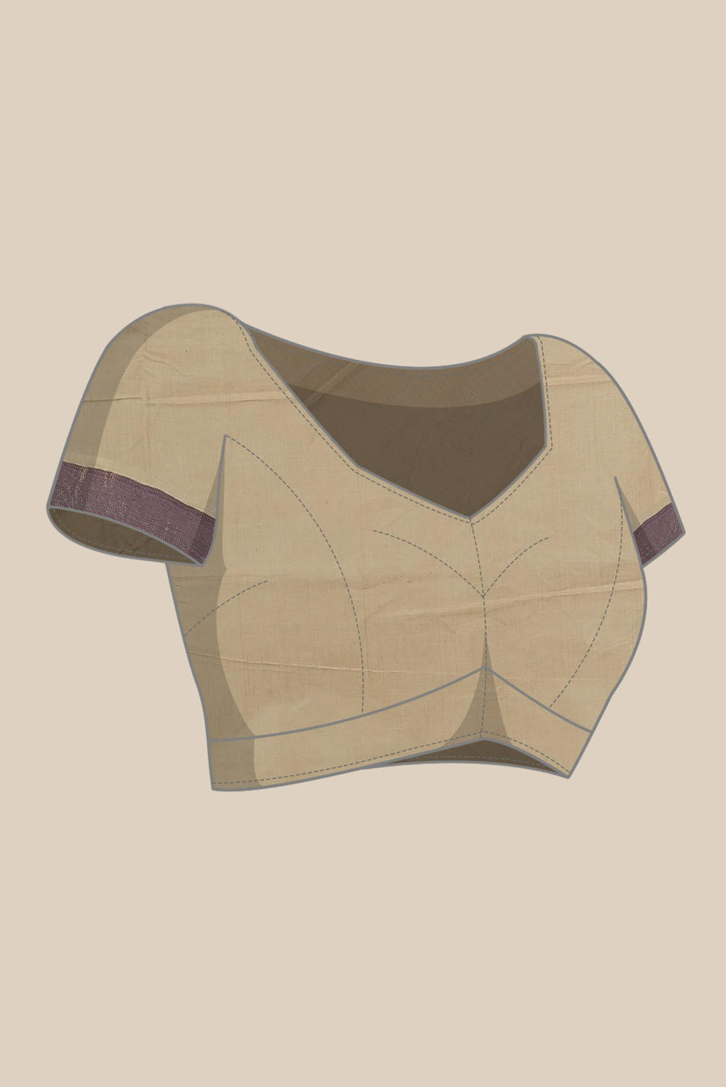Beige Mangalagiri Cotton Saree