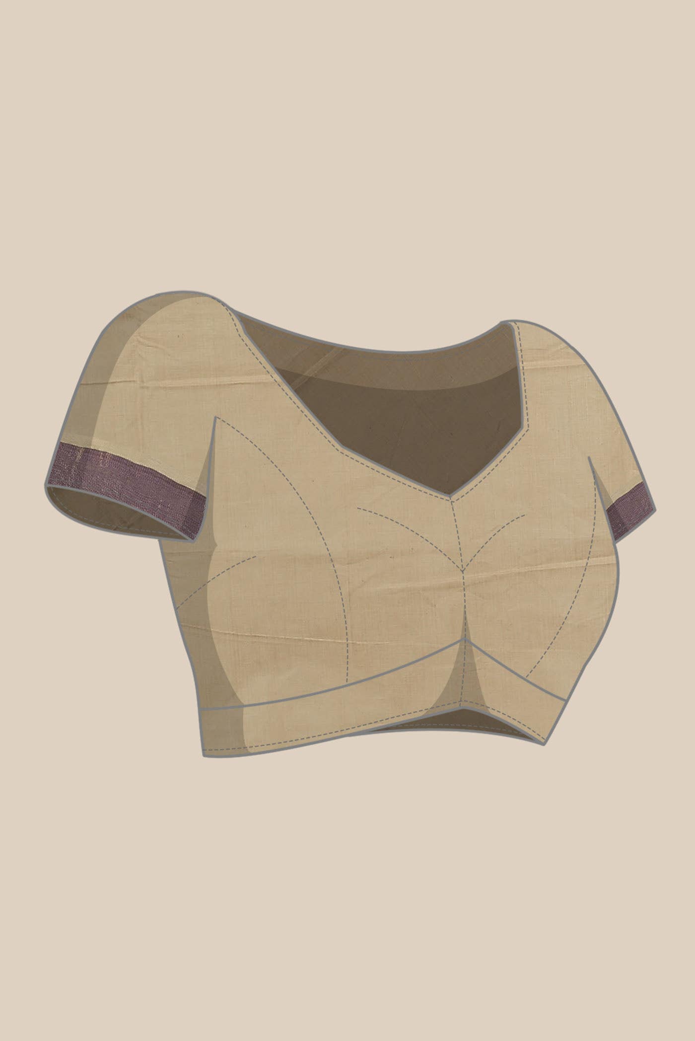 Beige Mangalagiri Cotton Saree