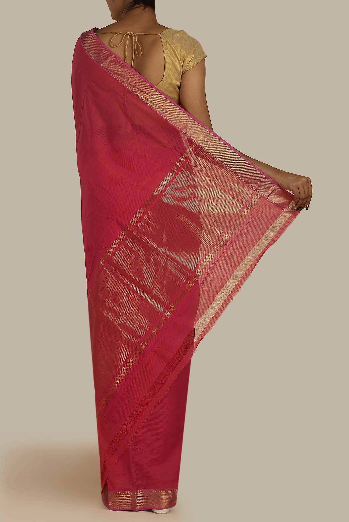 Red Mangalagiri Cotton Saree
