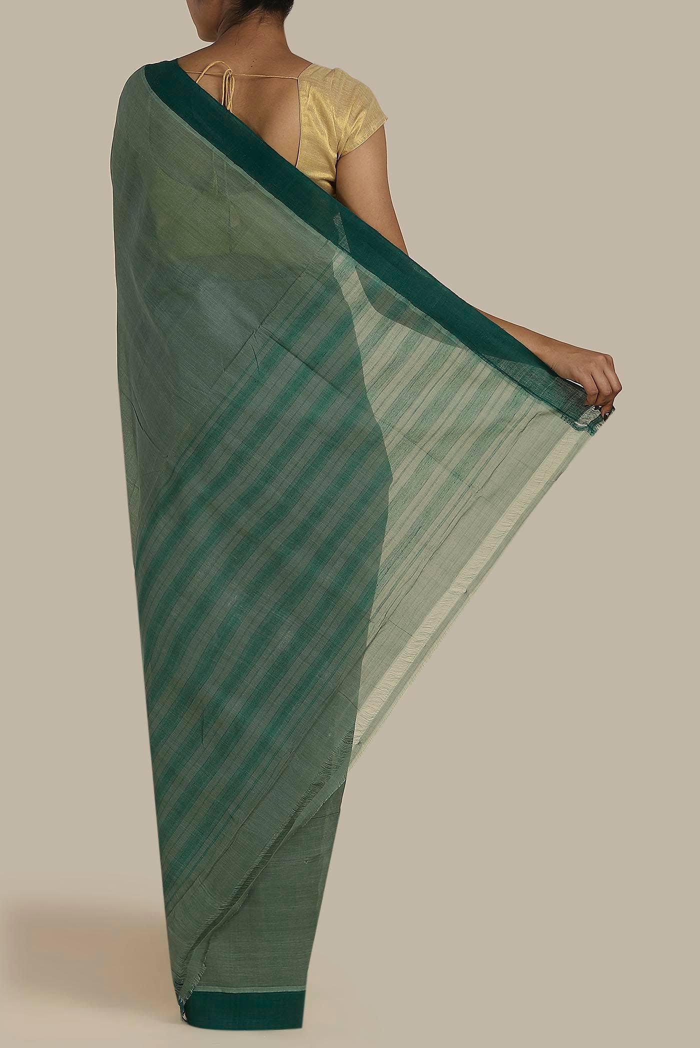 Green Cotton Saree