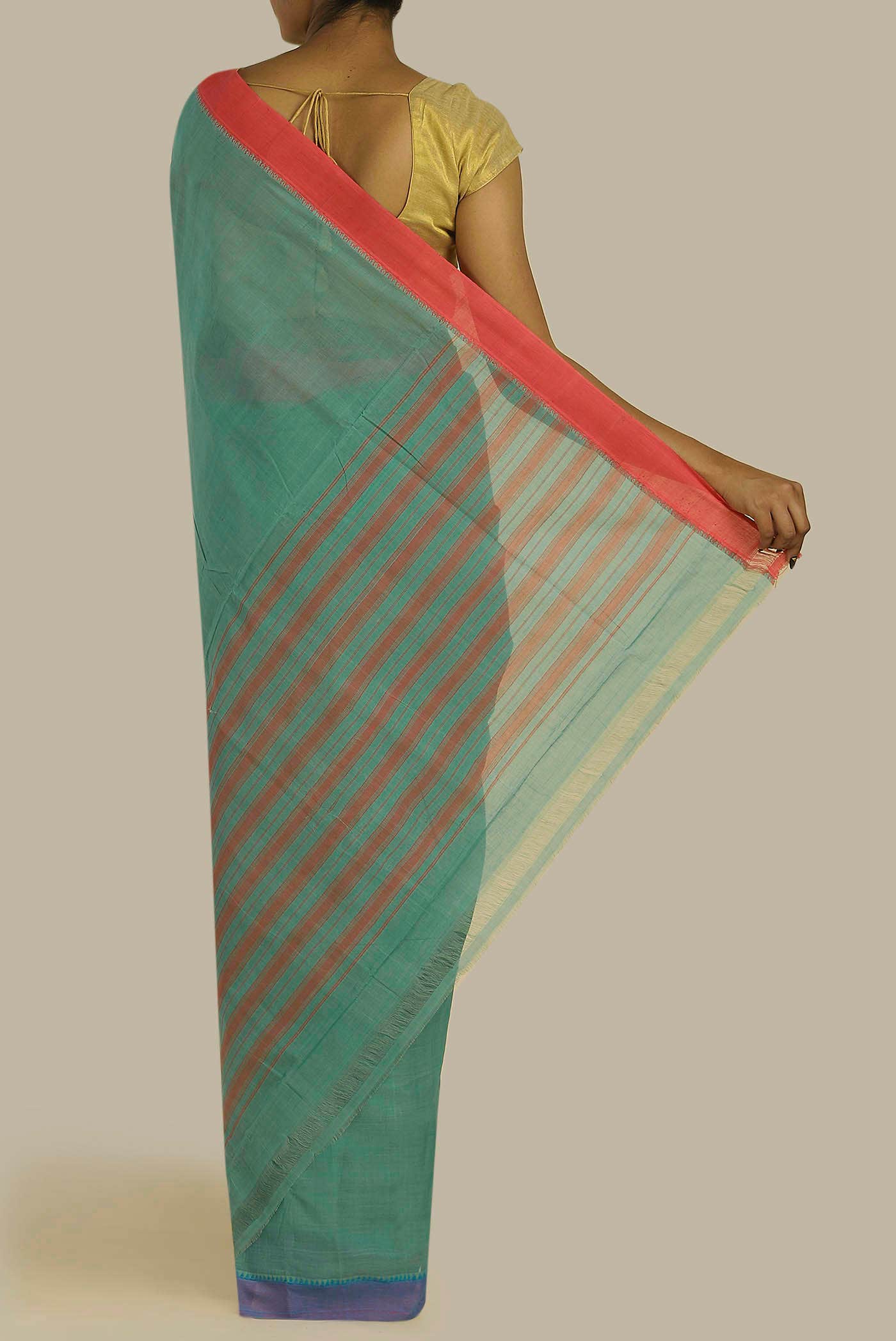 Green Cotton Saree