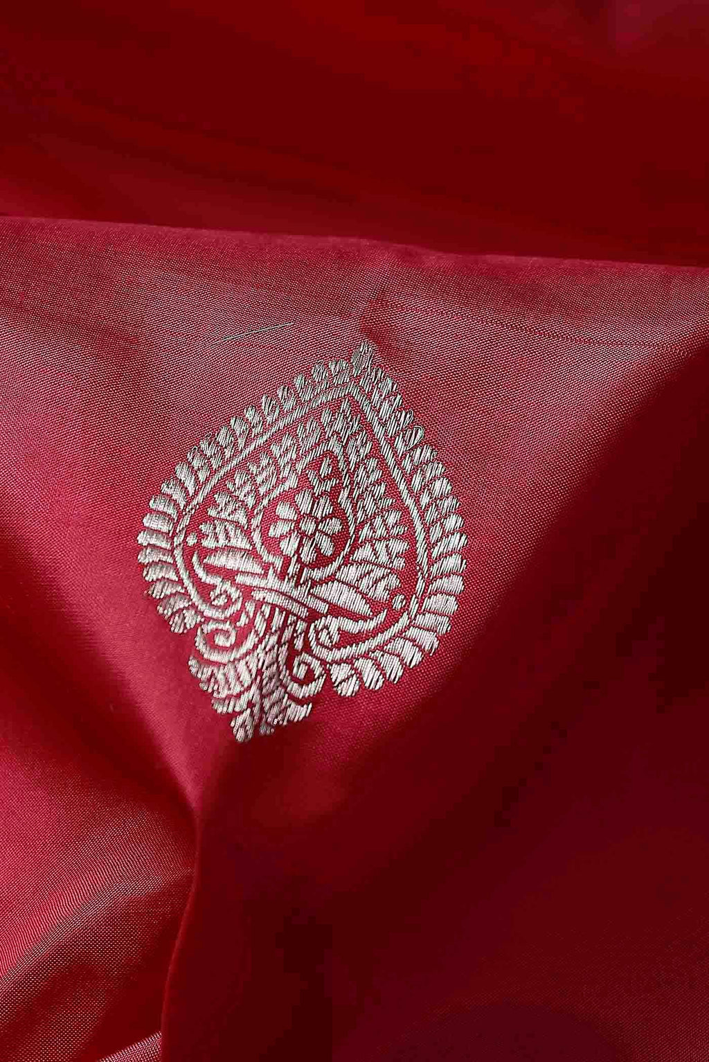 Red Banarasi Katan Silk Saree