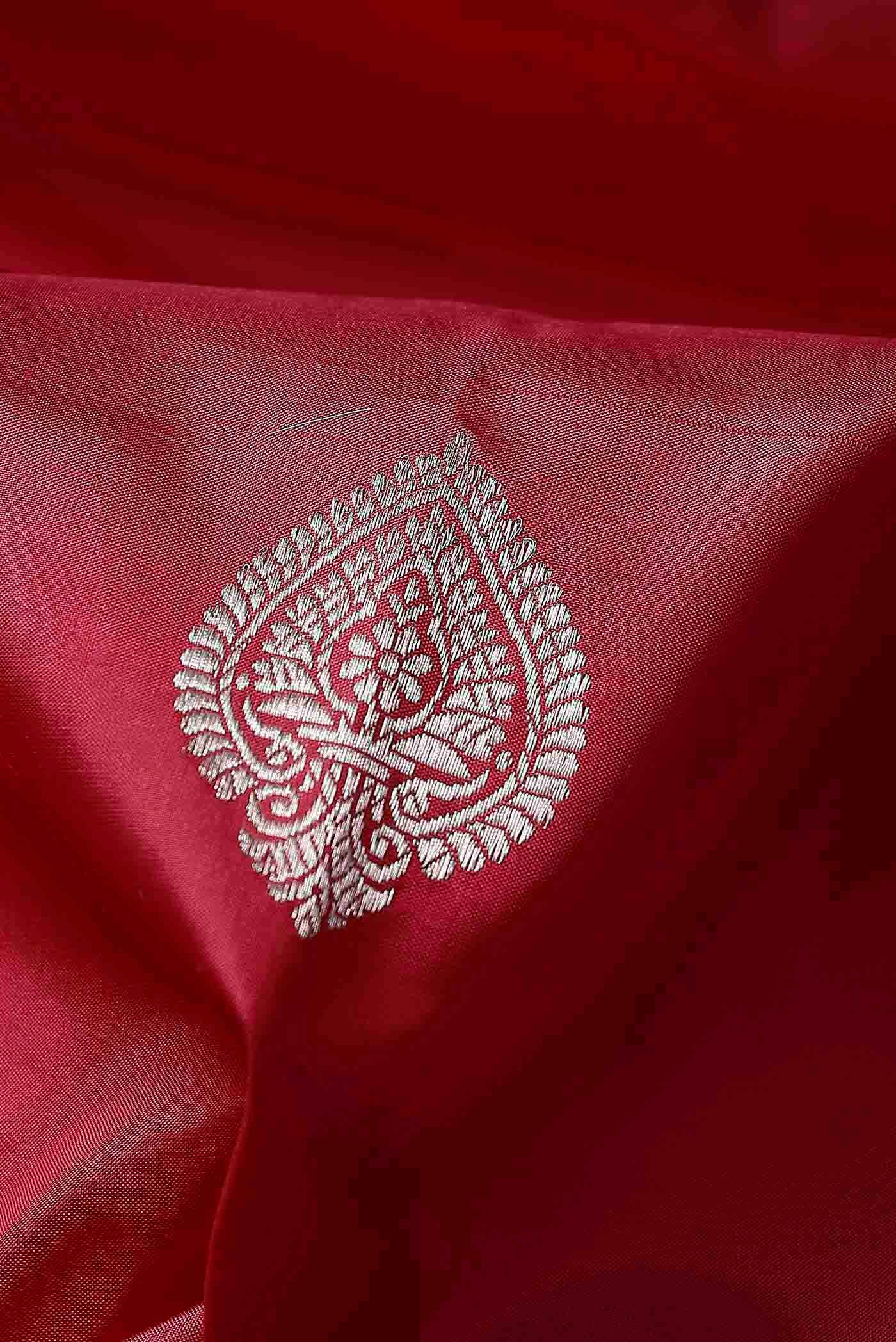 Red Banarasi Katan Silk Saree