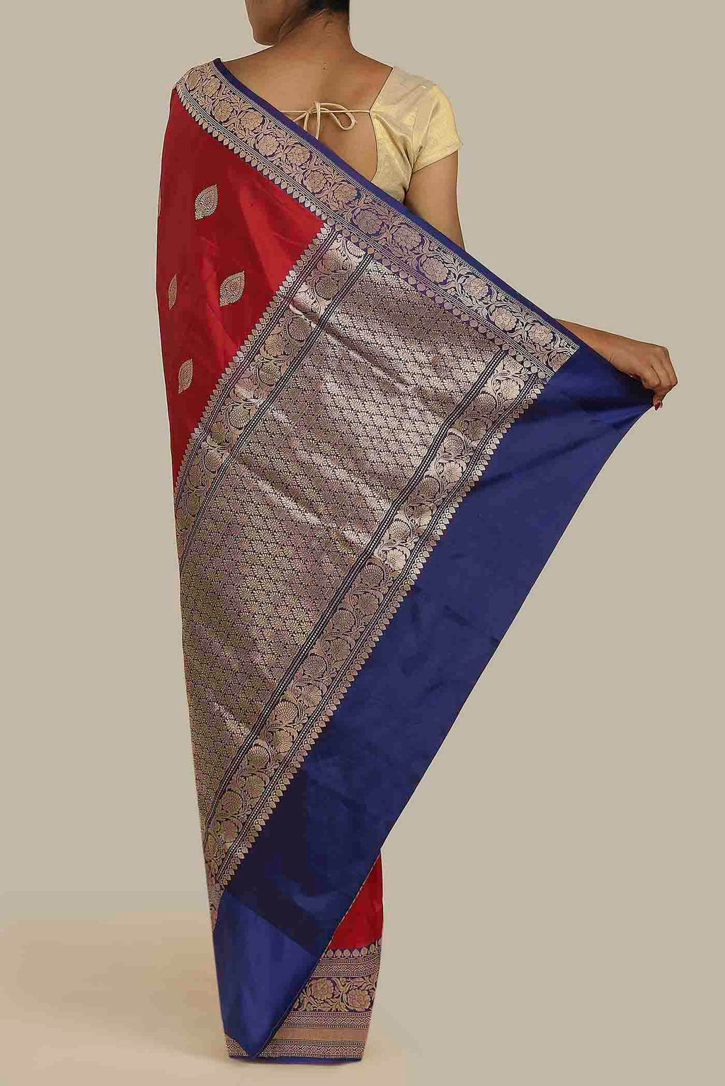 Red Banarasi Katan Silk Saree