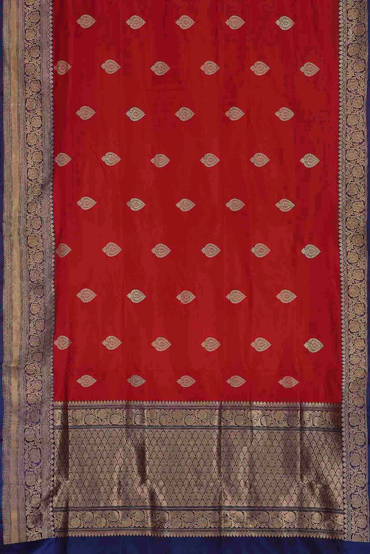 Red Banarasi Katan Silk Saree