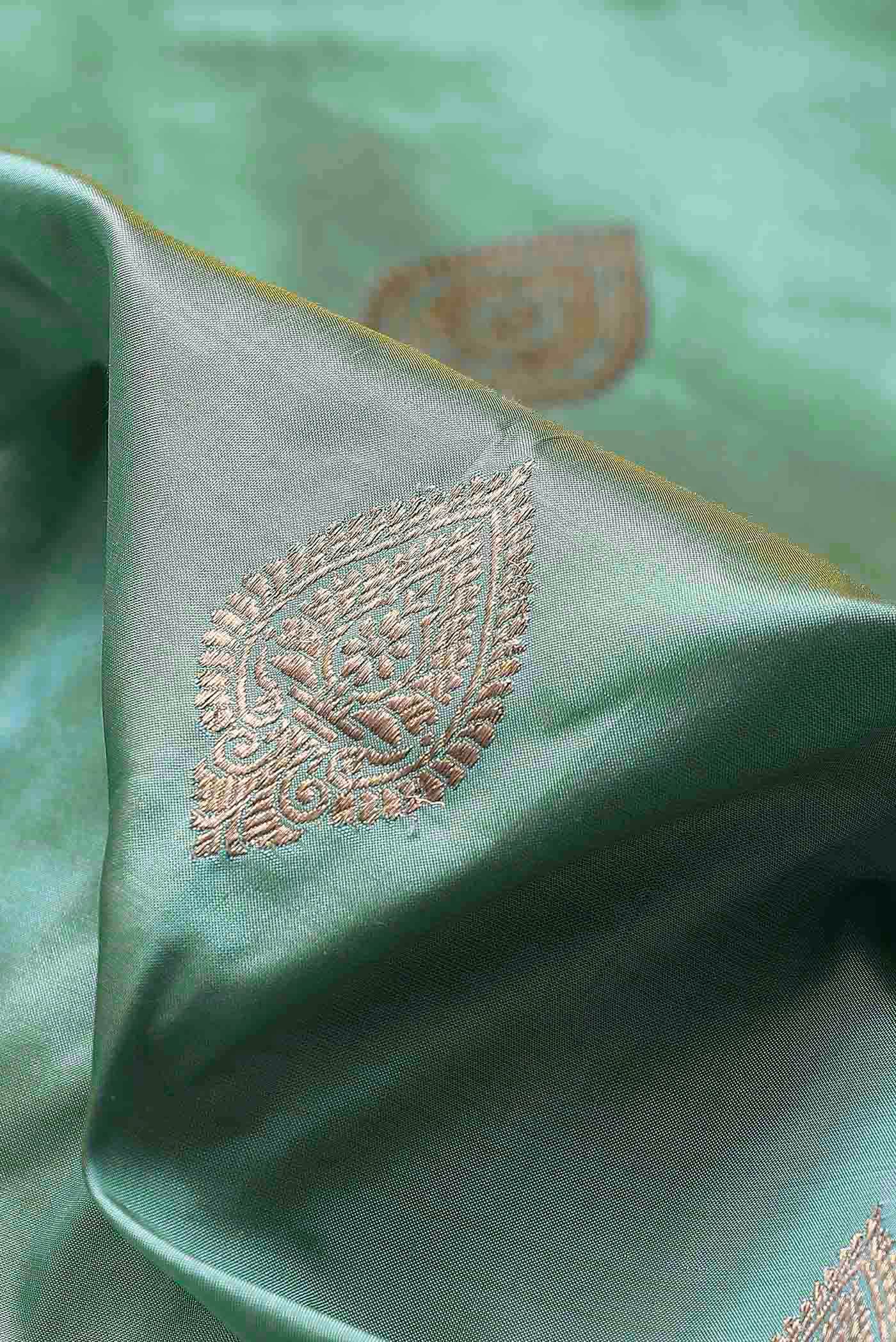 Green Banarasi Katan Silk Saree