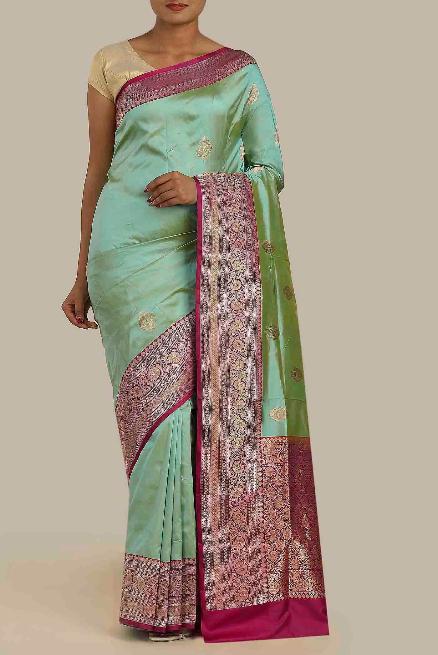Green Banarasi Katan Silk Saree