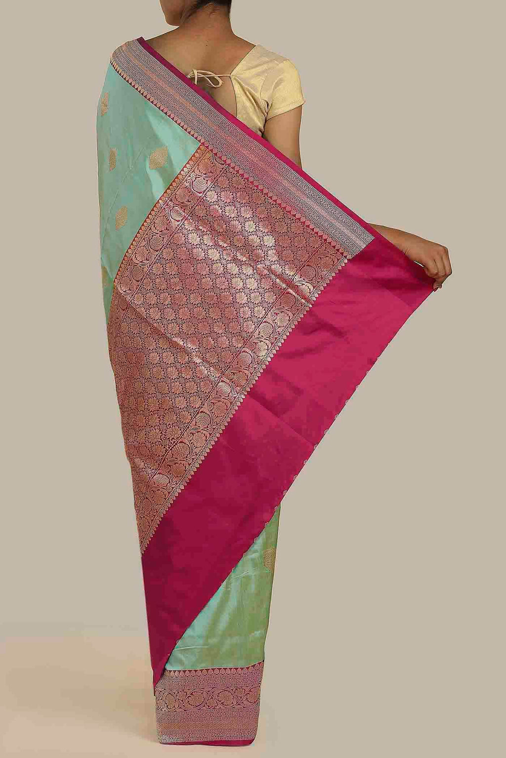 Green Banarasi Katan Silk Saree