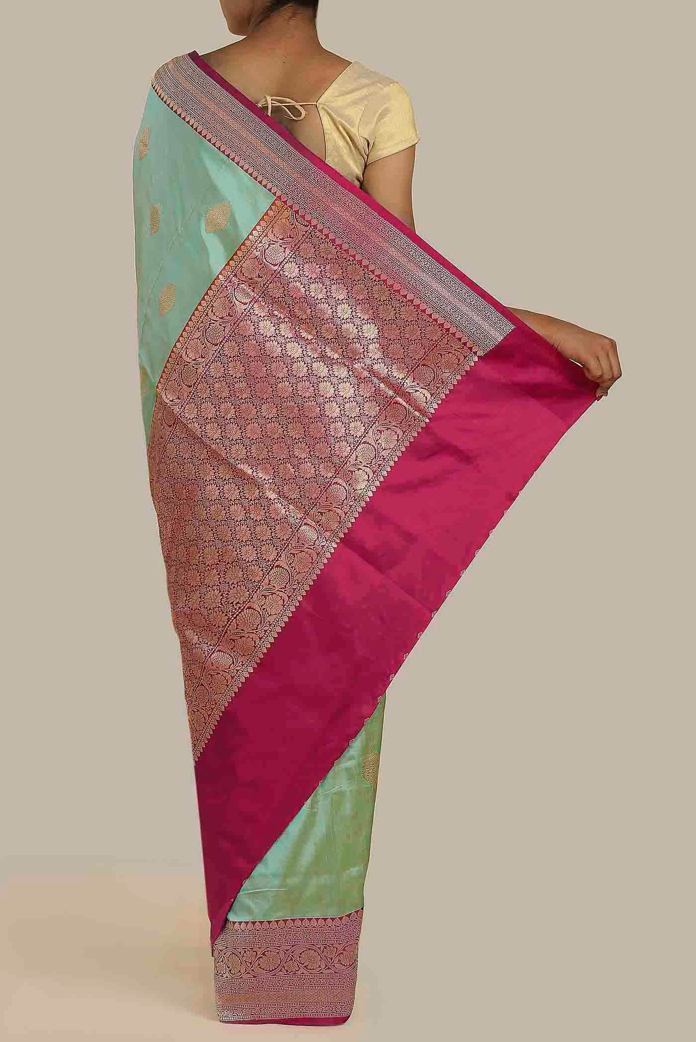 Green Banarasi Katan Silk Saree