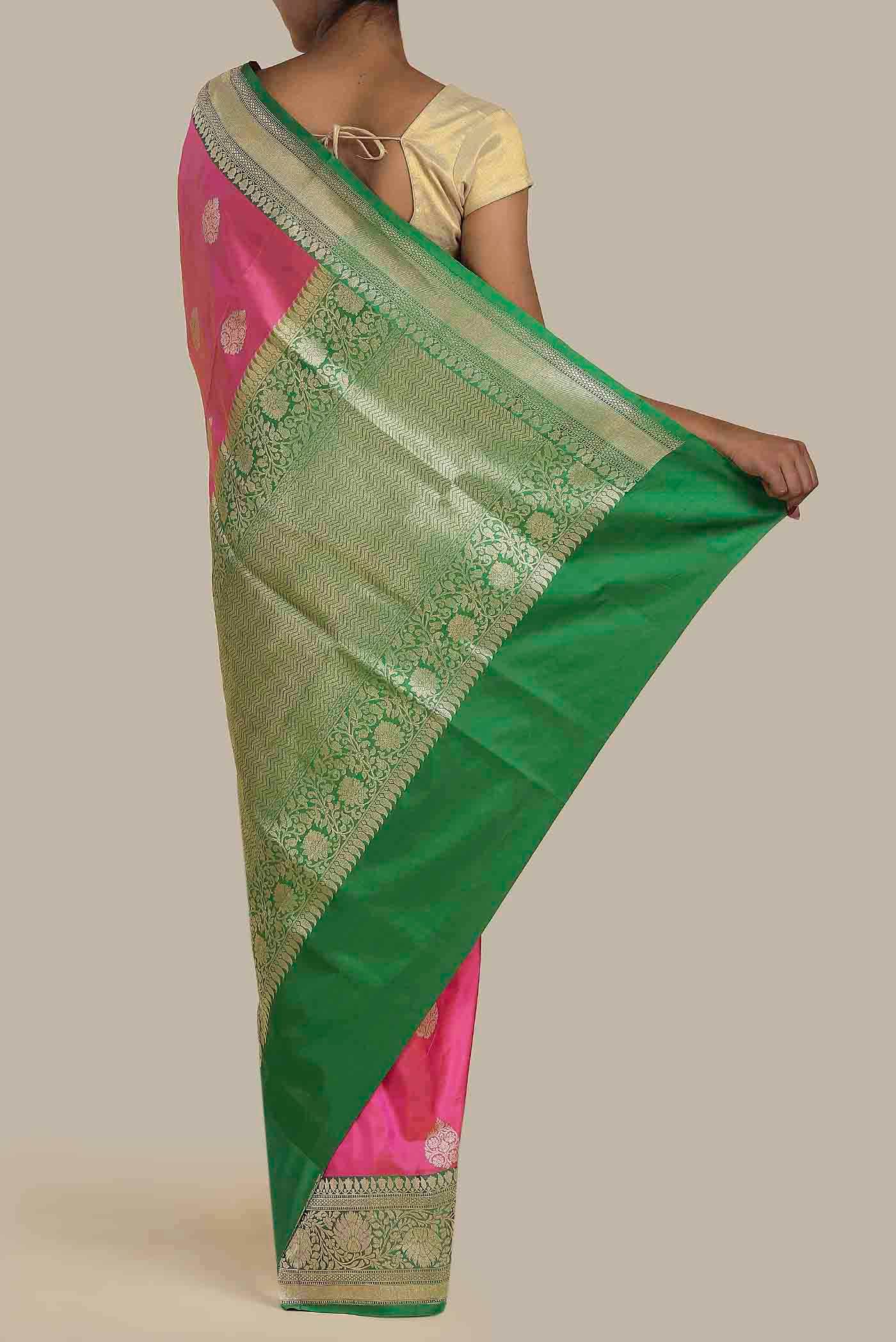 Pink Banarasi Katan Silk Saree