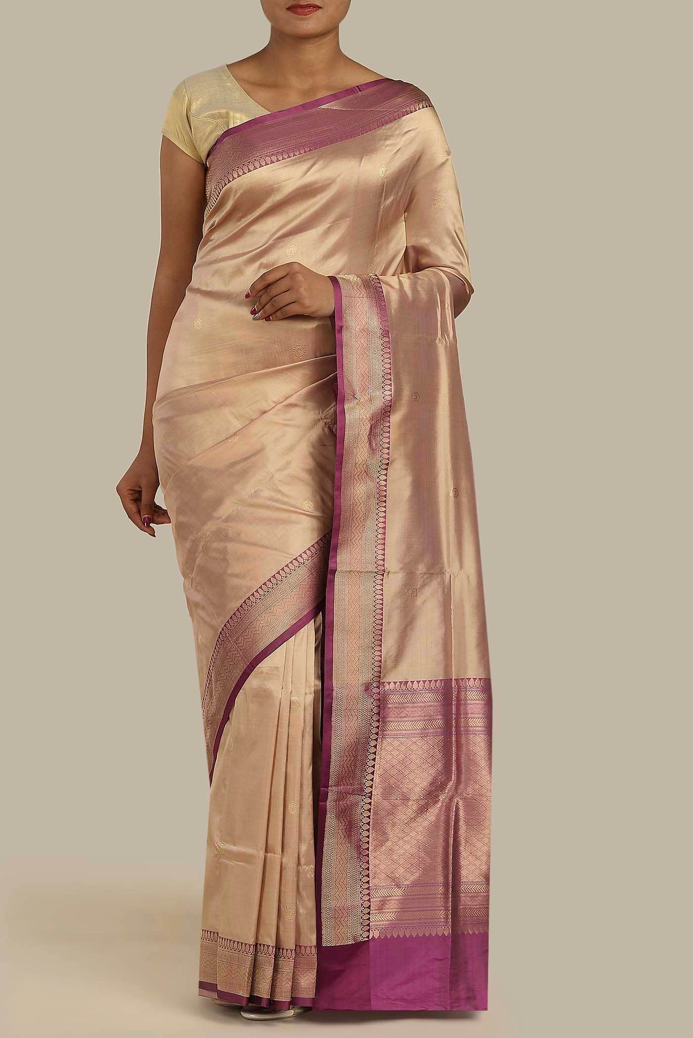 Gold Banarasi Katan Silk Saree