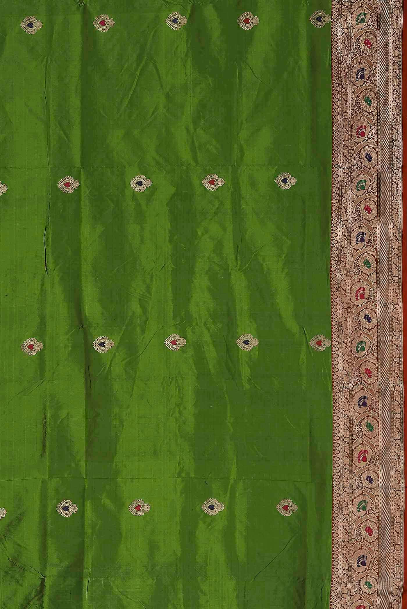 Green Banarasi Katan Silk Saree
