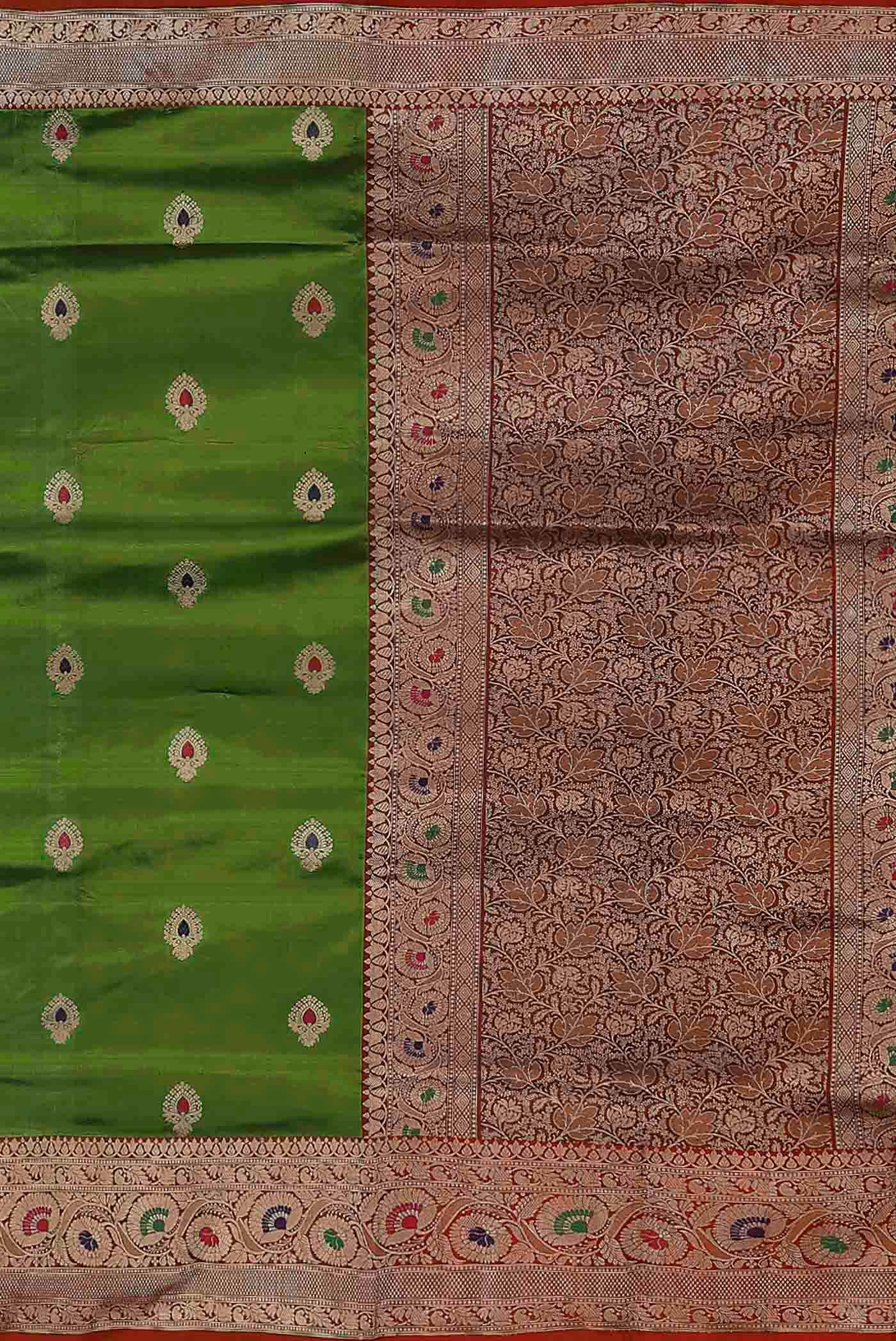 Green Banarasi Katan Silk Saree