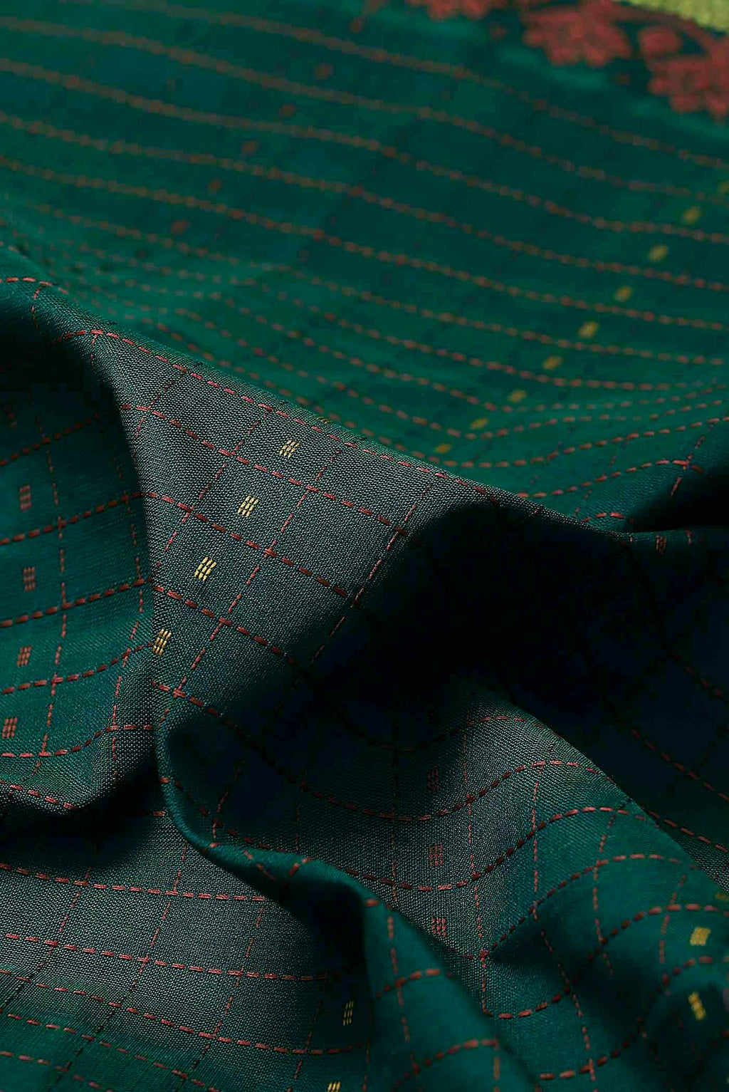Green Blended Cotton Saree