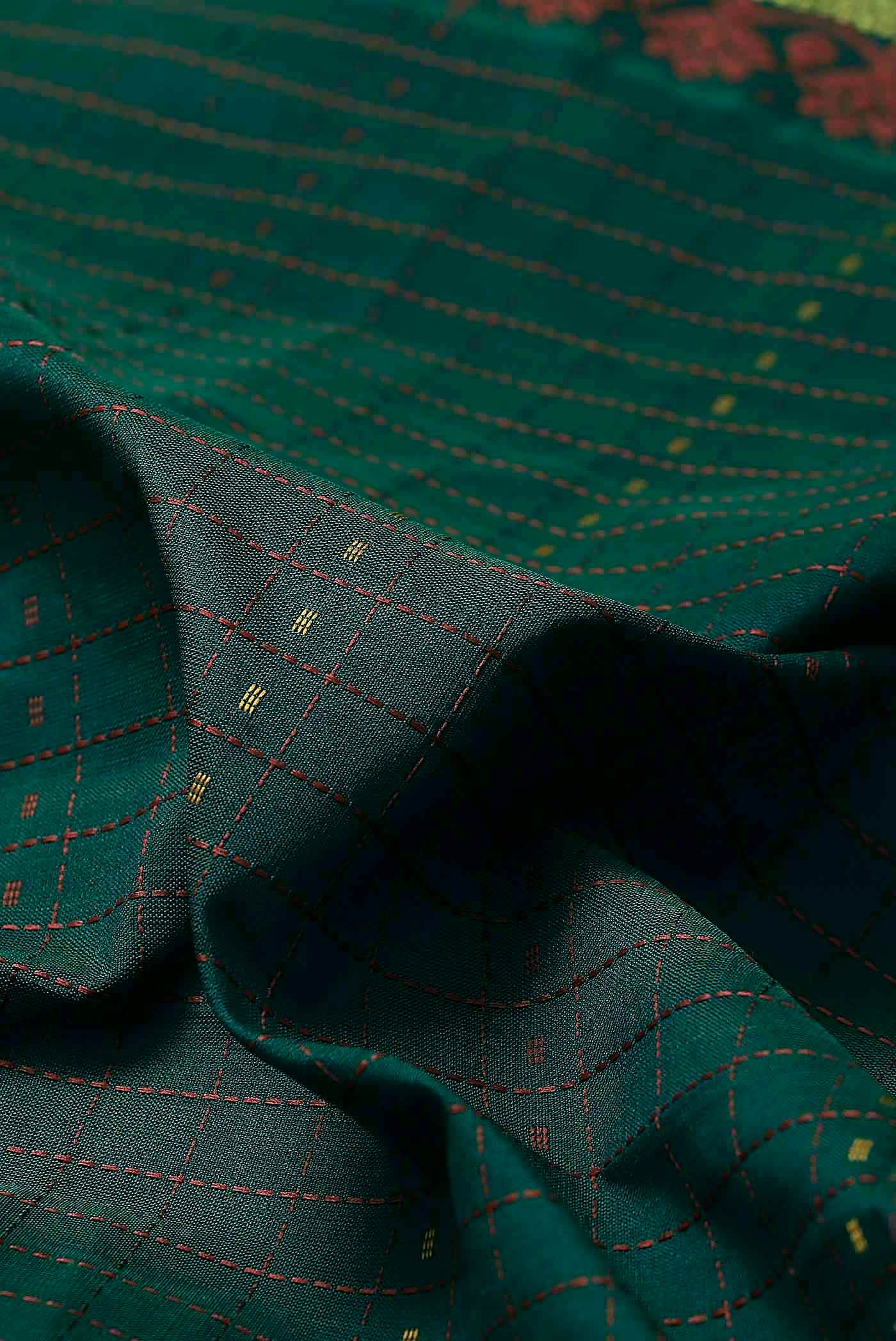 Green Blended Cotton Saree