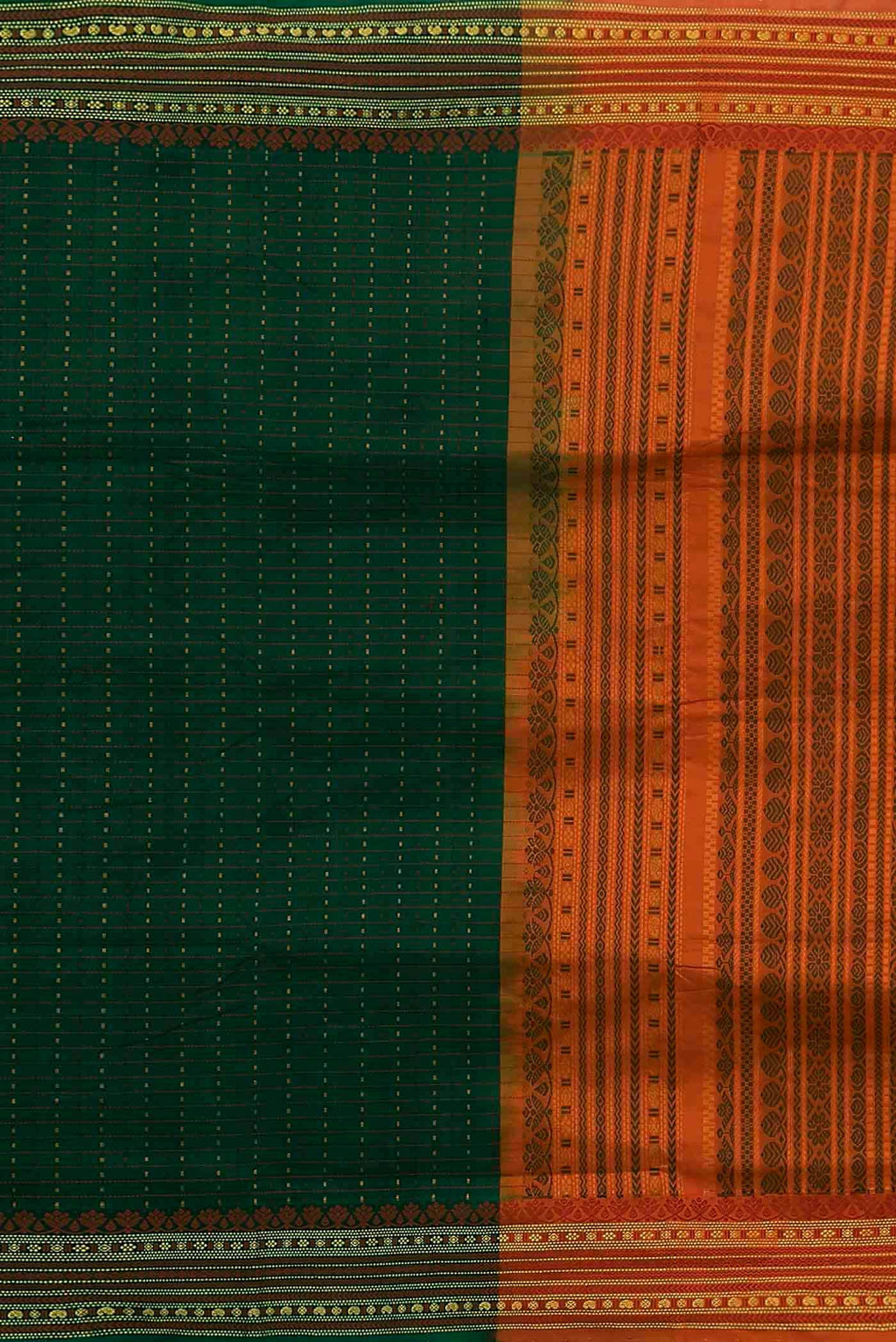 Green Blended Cotton Saree