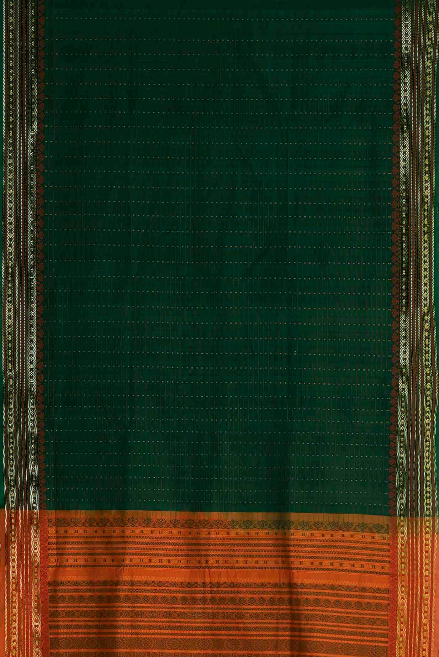 Green Blended Cotton Saree