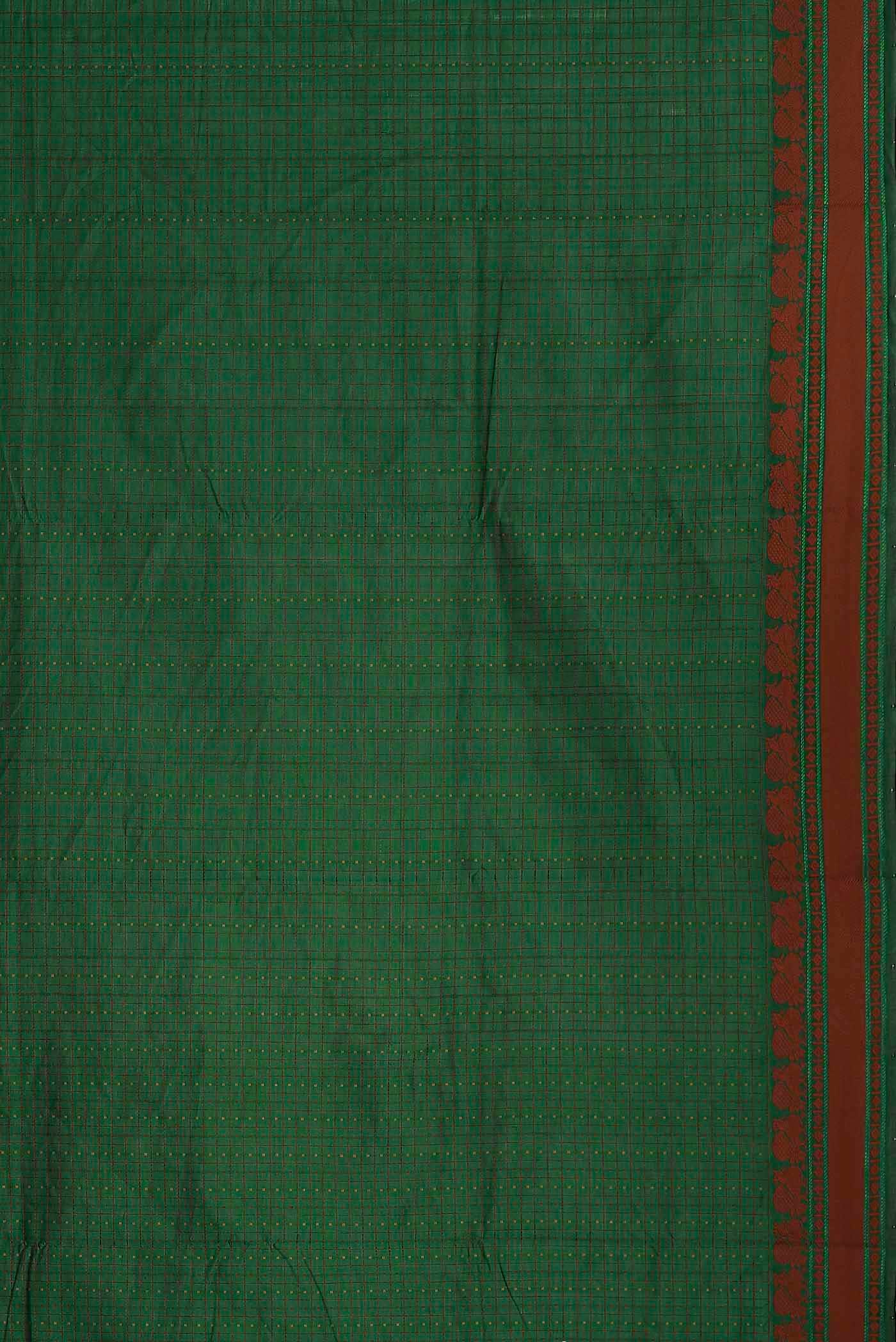 Green Blended Cotton Saree