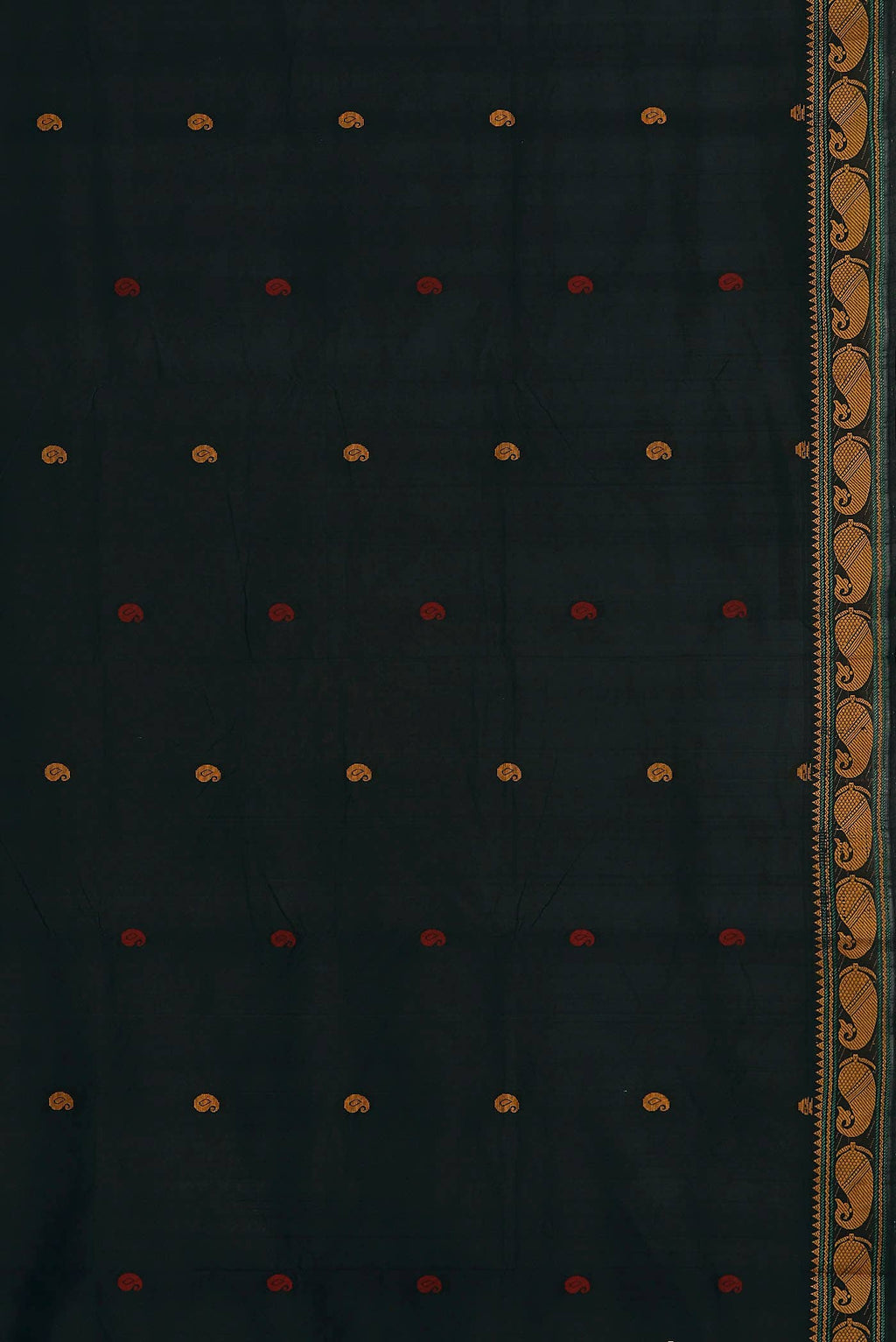 Black Blended Cotton Saree