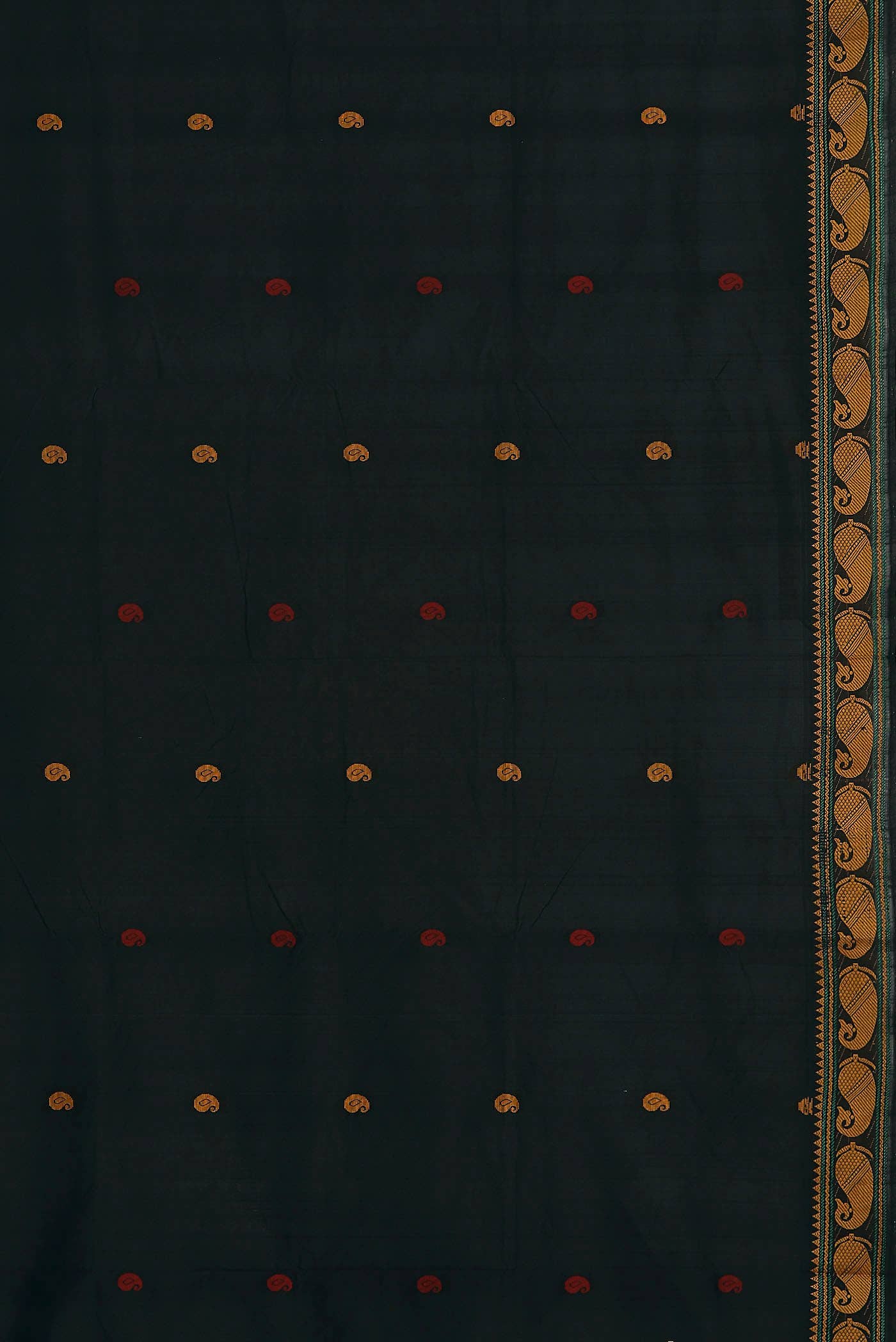 Black Blended Cotton Saree