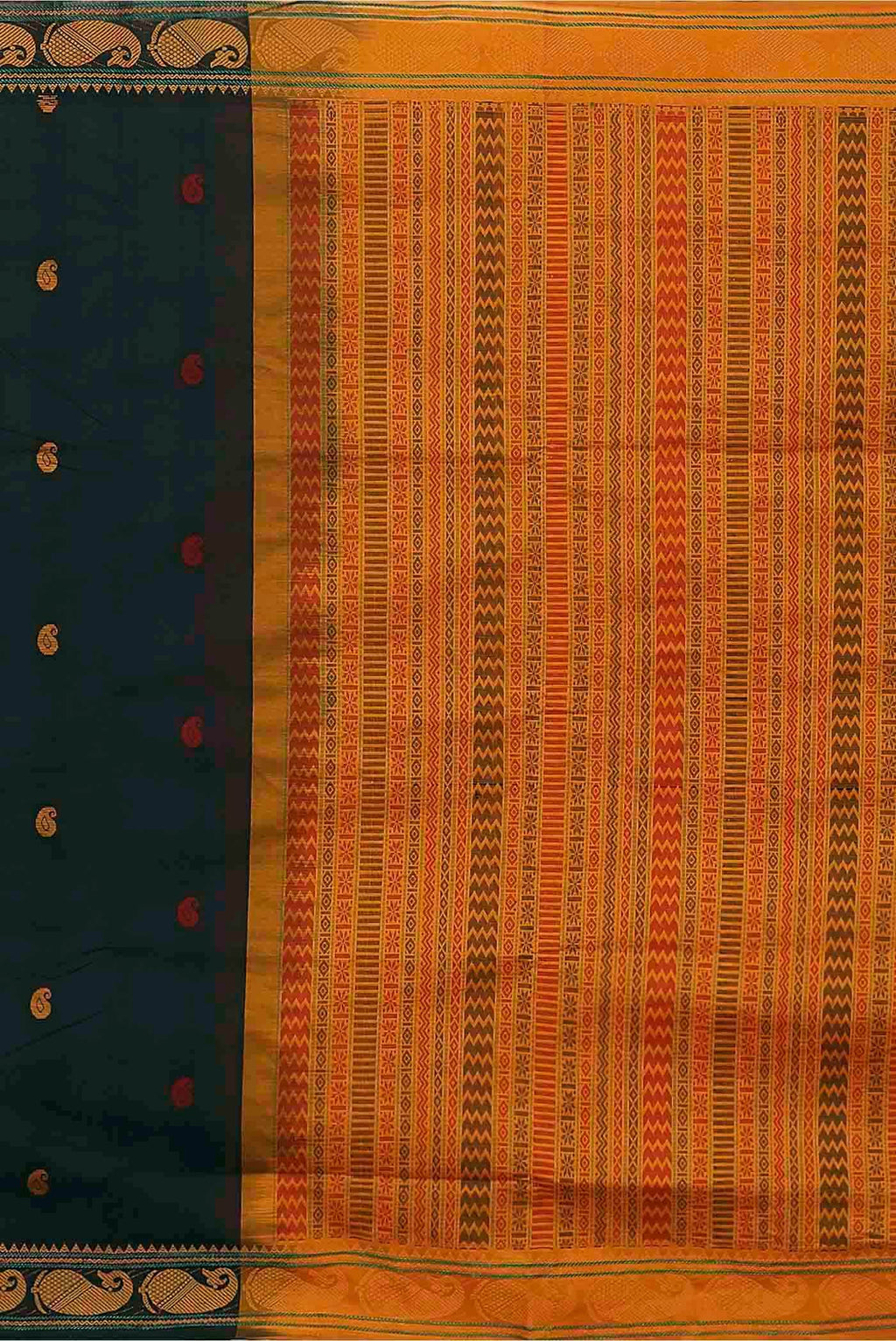 Black Blended Cotton Saree