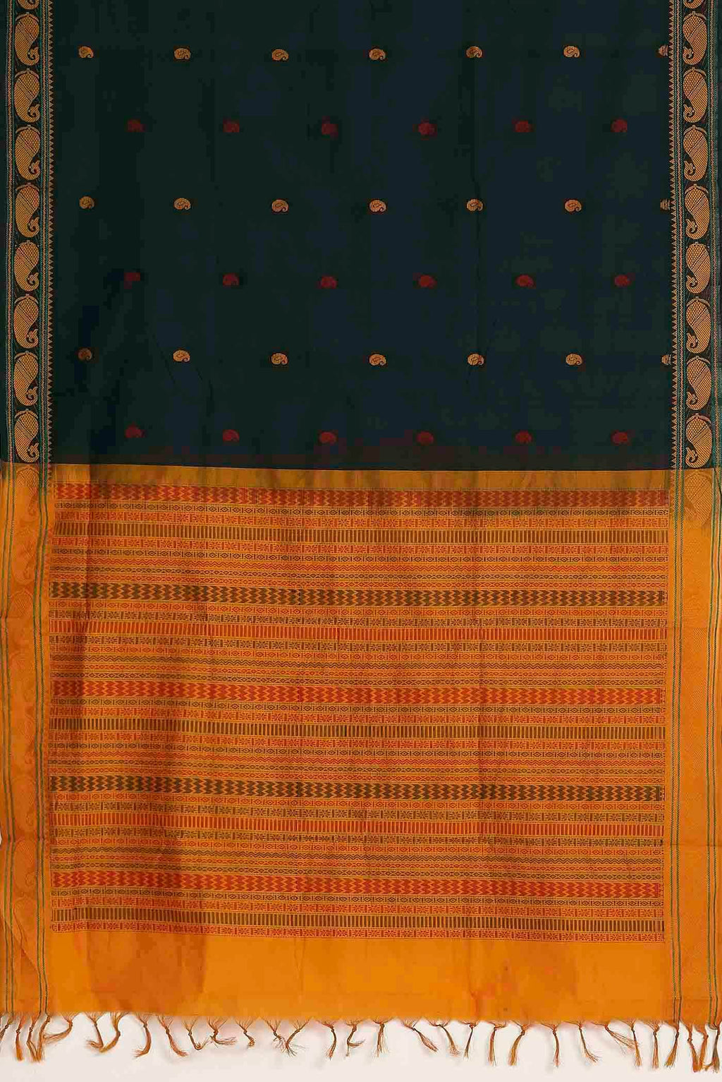 Black Blended Cotton Saree
