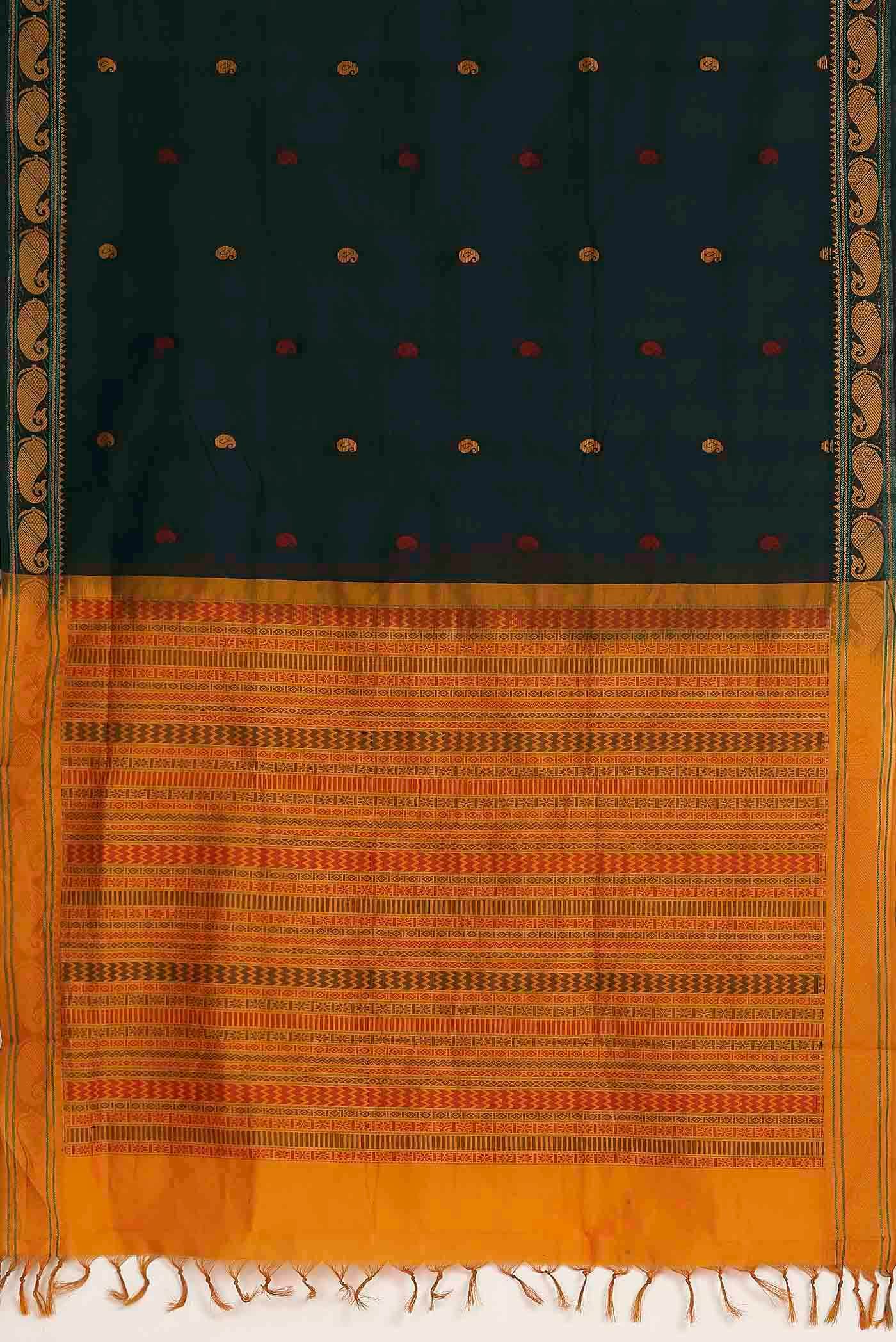 Black Blended Cotton Saree