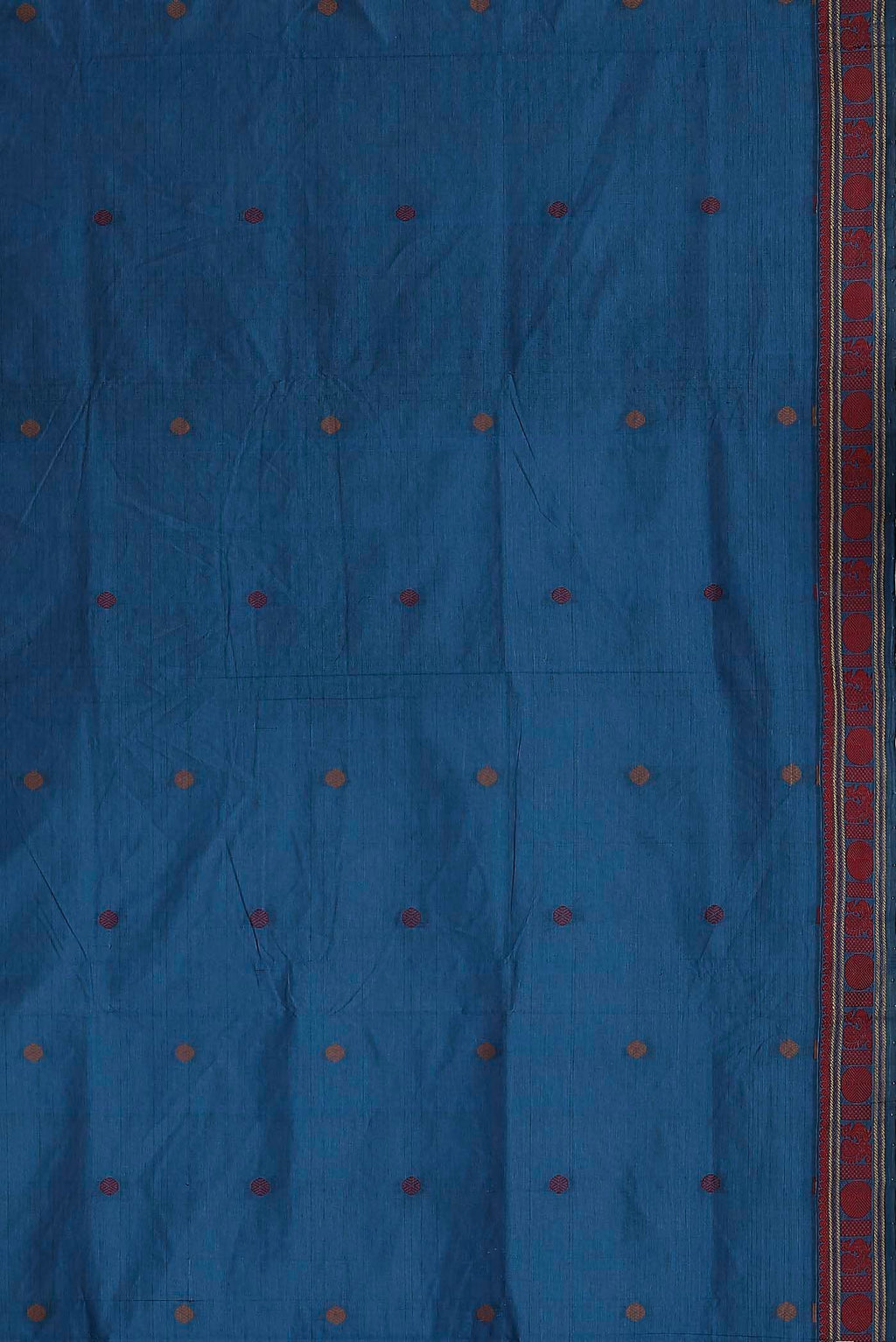 Blue Blended Cotton Saree