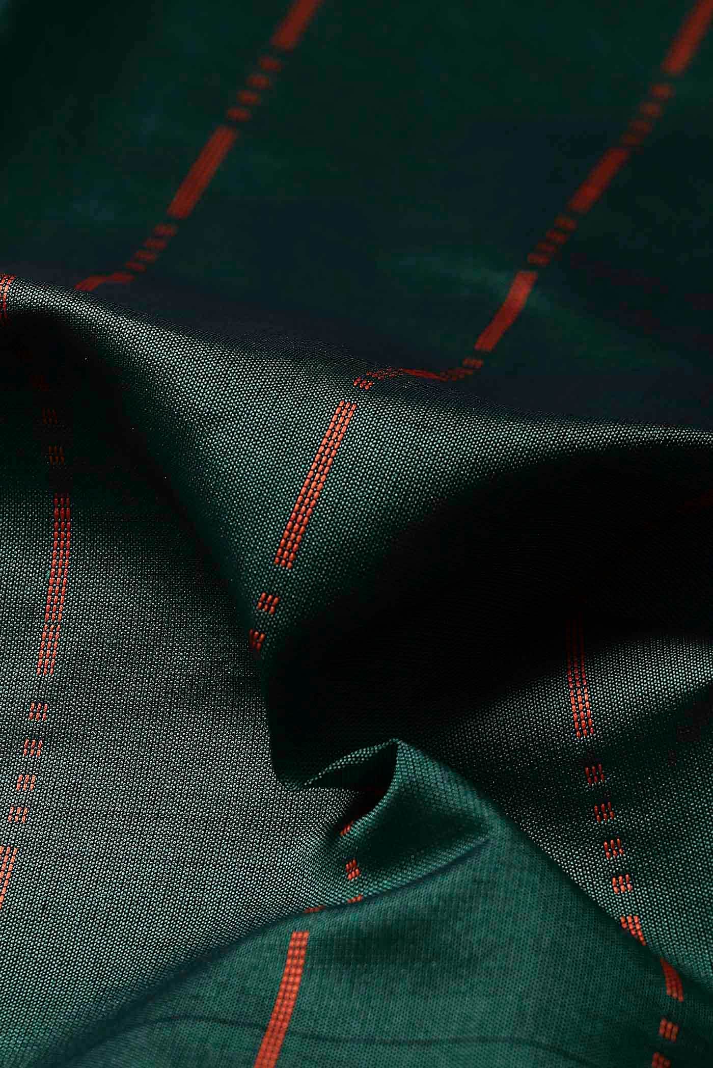 Green Blended Cotton Saree