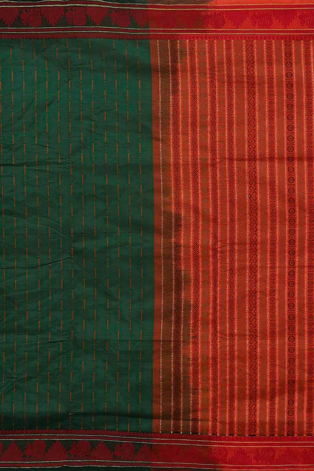 Green Blended Cotton Saree