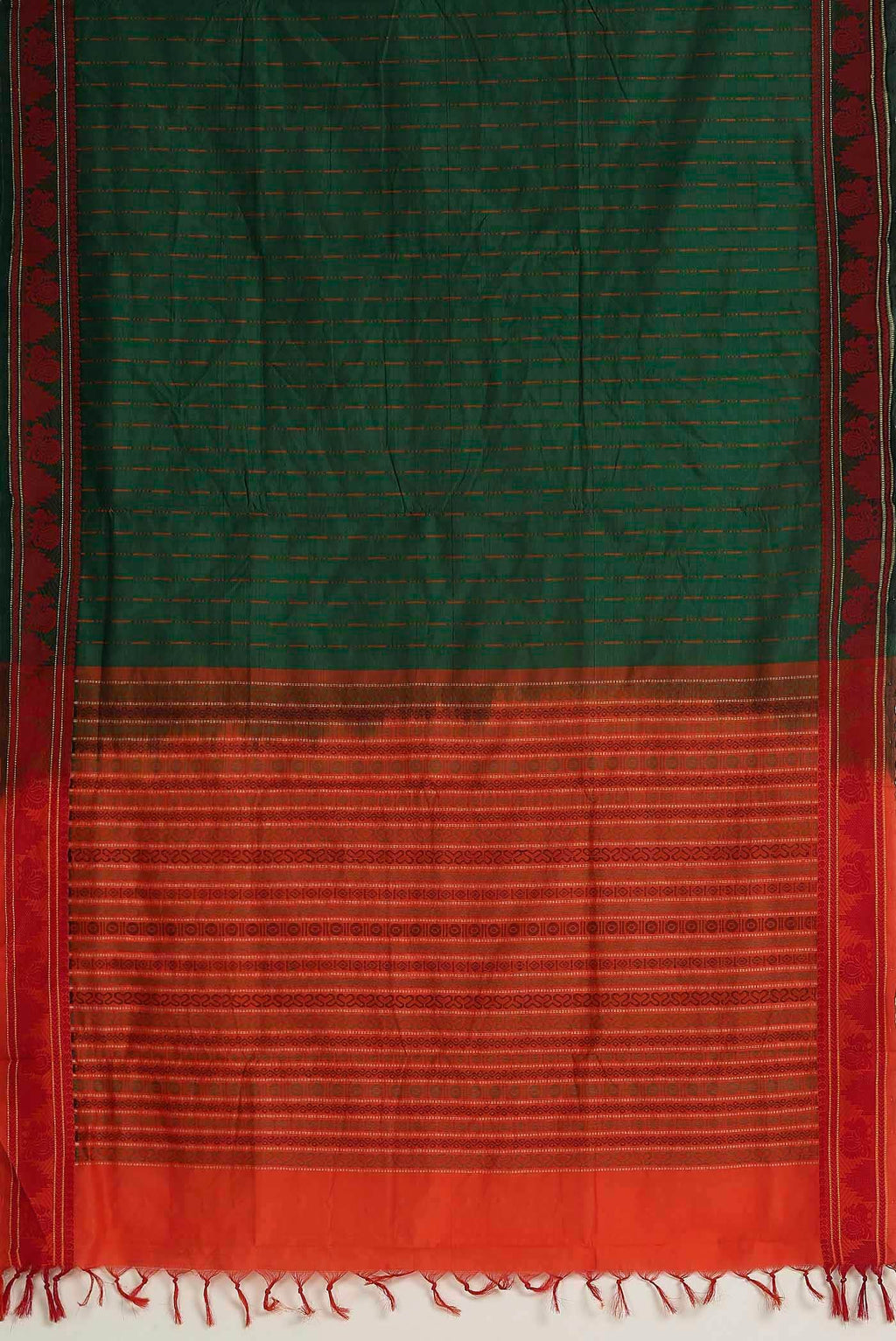 Green Blended Cotton Saree