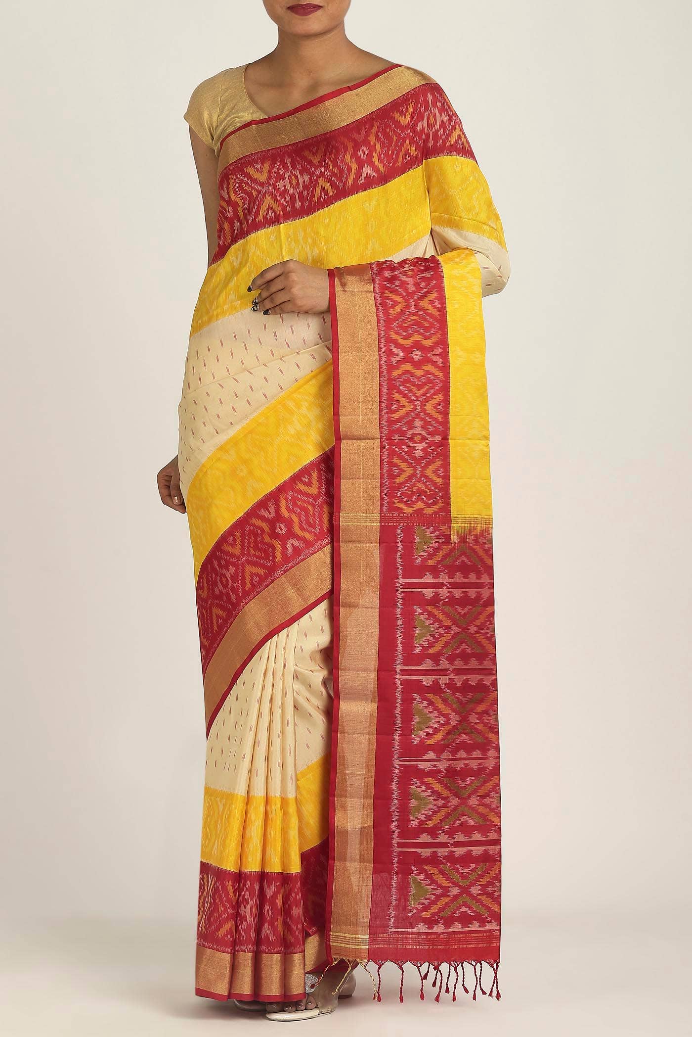 Beige Soft Silk Saree