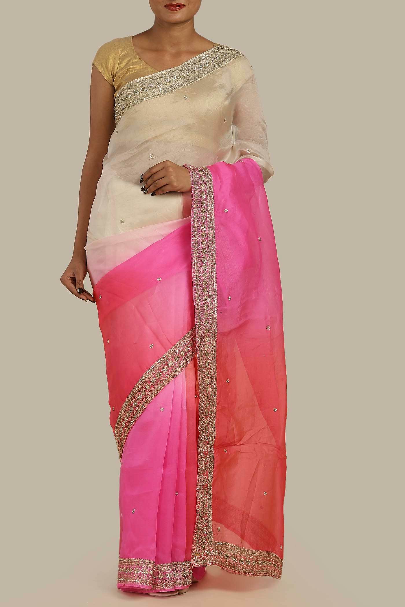Multi Organza Silk Saree