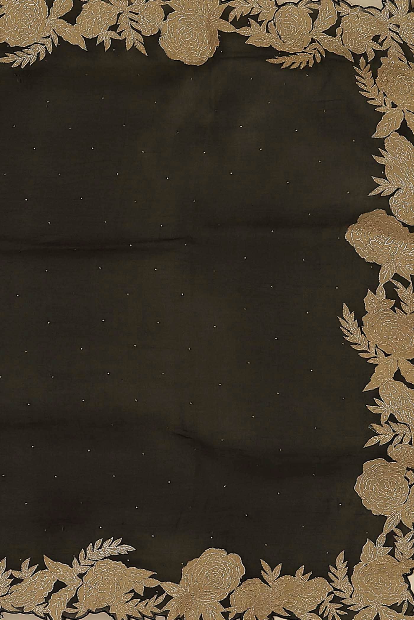 Black Organza Silk Saree