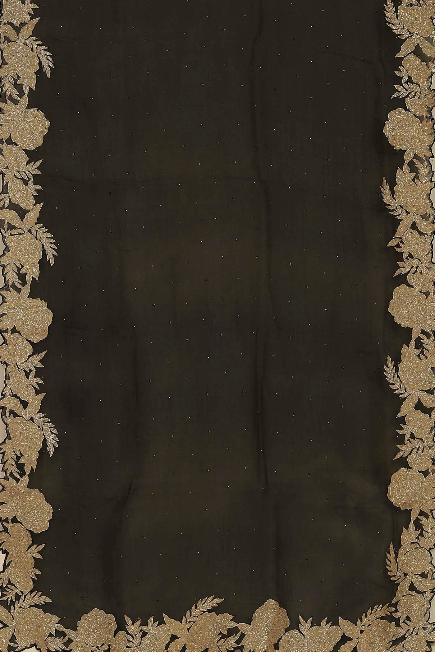 Black Organza Silk Saree